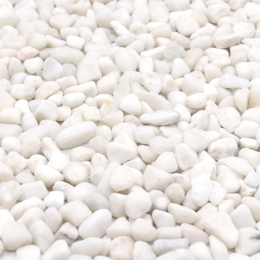 White Rocks for Plants & Garden. Decorative Polished Pebbles. 3/8 Inch 2lbs for Succulents, Vases & Pots (XSM (0.375 Inch), White - Lightly Polished, 2)