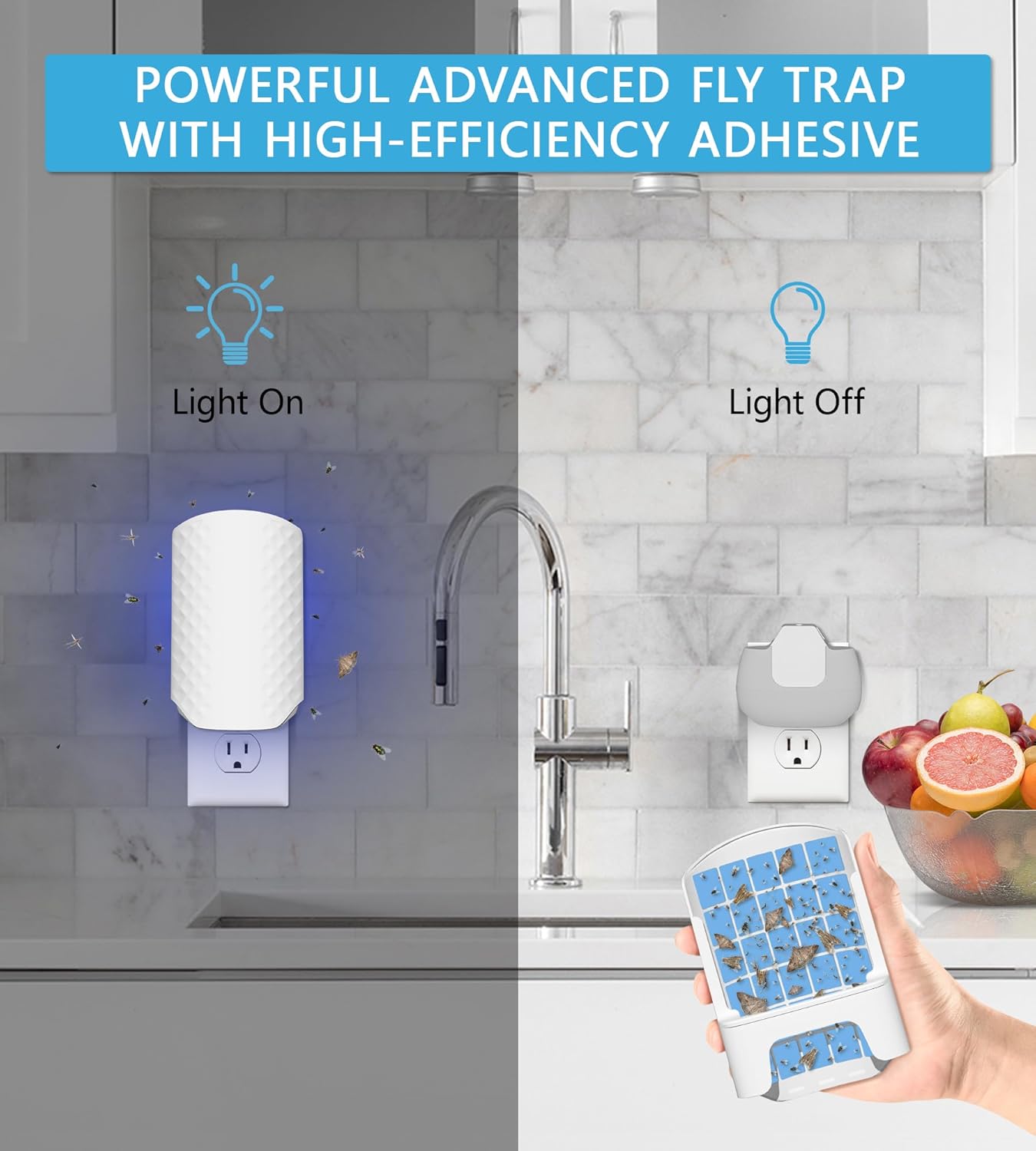 5PCS Refills for WowCatch Flying Insect Trap N386E, Original Super Sticky Cards, High Efficiently Stick Fruit Flies, Gnats, Moths, and Houseflies (Refill Only)