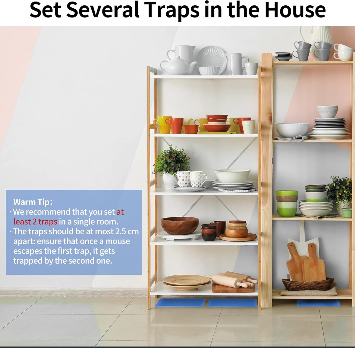 LULUCATCH Super Glue Traps 12 Pack for Mice & Snakes, Larger, Heavier Sticky Traps with Non-Toxic Glue. Sticky Mouse Traps Indoor, Easy to Set, Pet Safe Pest Control