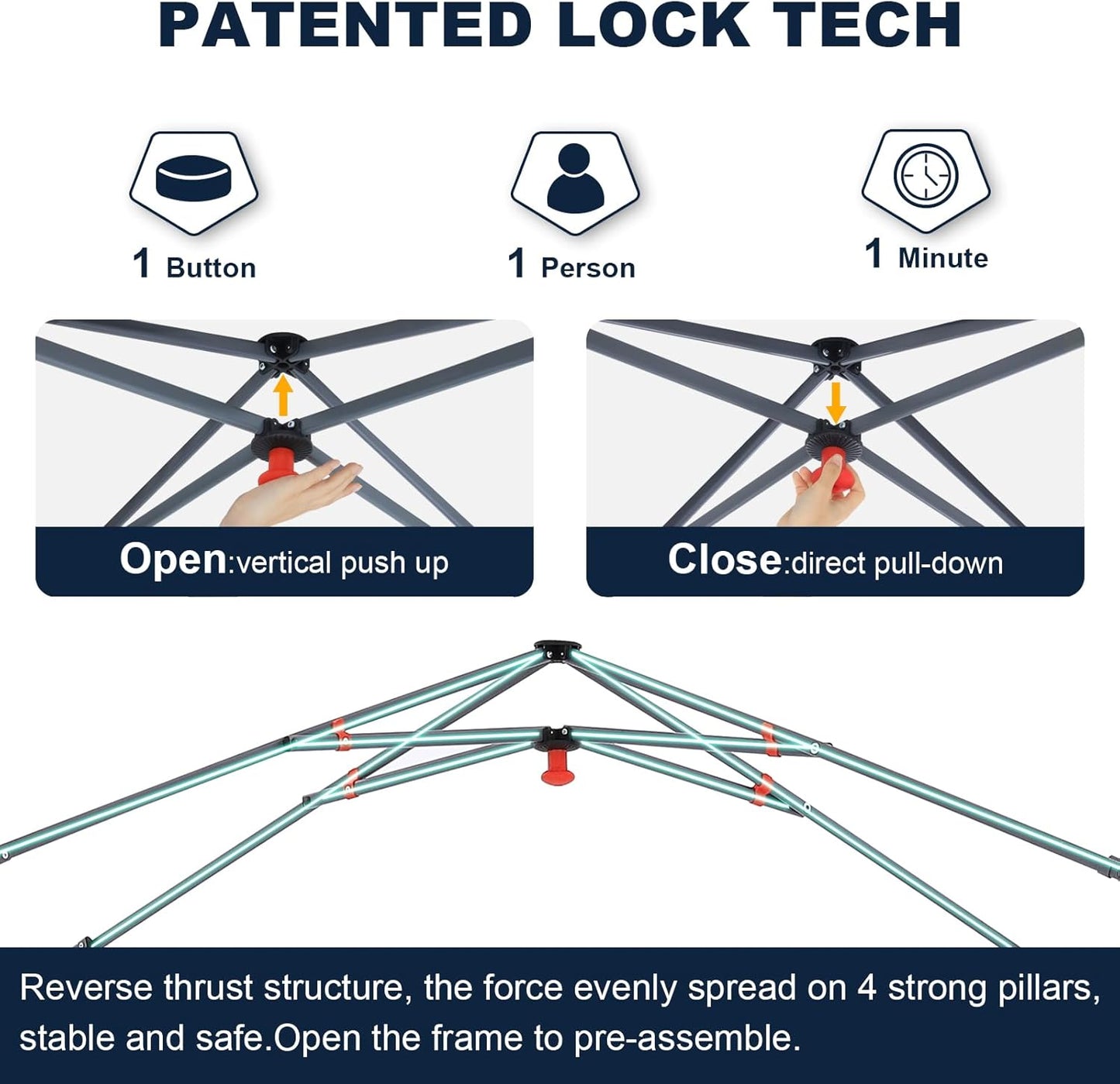 COOSHADE Pop Up Canopy Tent, 10x10 Easy Setup Instant Sun Protection Beach Shelter,Portable Sports, Sky Blue
