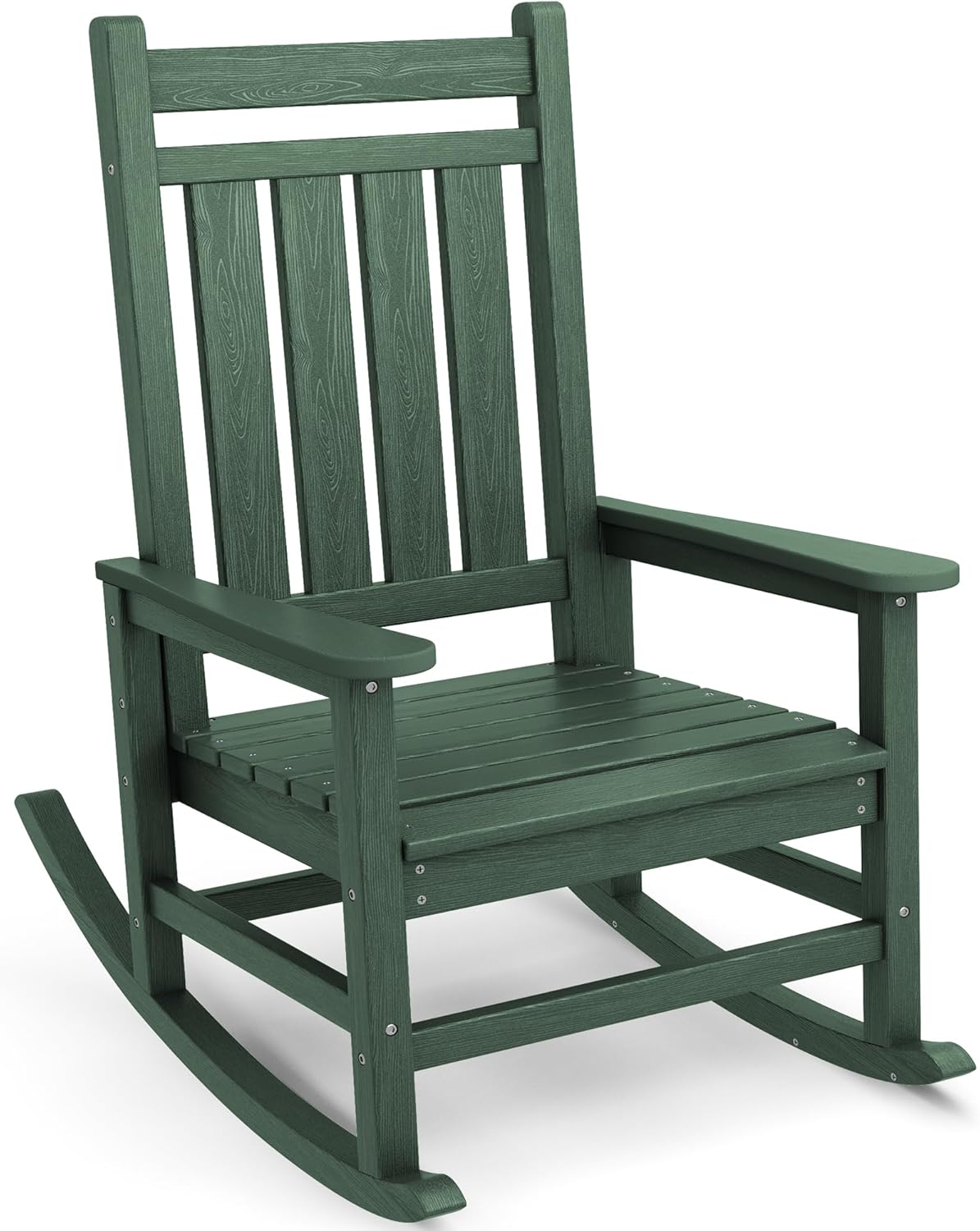 SEWALL HDPE Rocking Chair, Oversized Outdoor Rocking Chair for Adults, Patio Rocker for Porch, Green