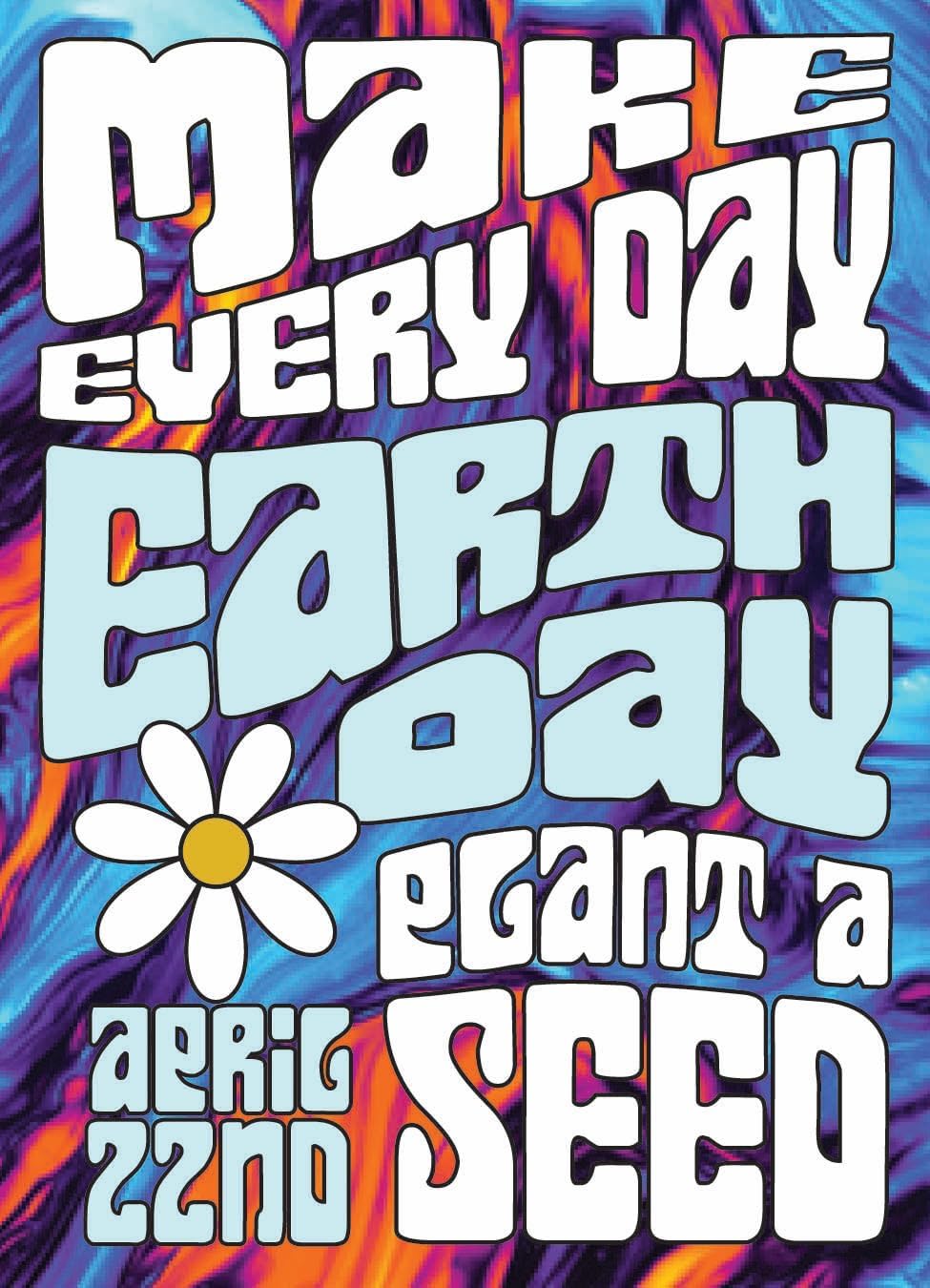 25 Earth Day 2025 Holiday Seed Packets (Earth Day Swirl - Shasta Daisy Seed Packets)