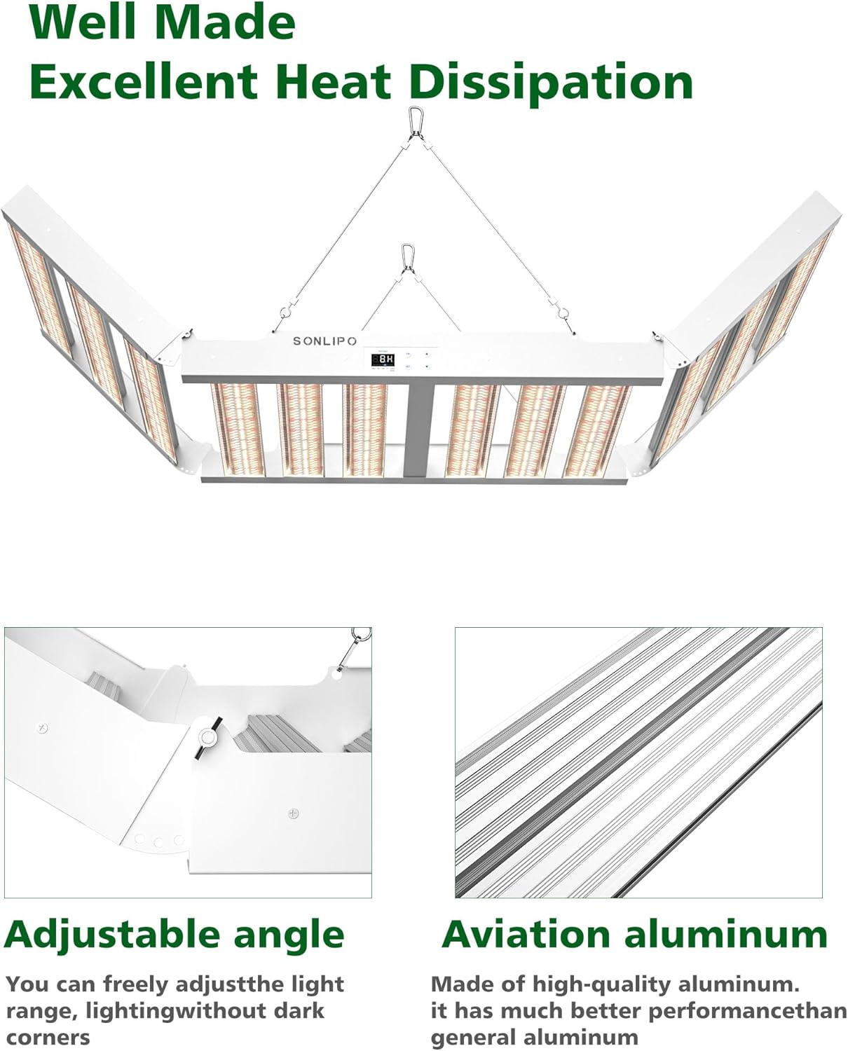 2024 New SPF6000 PRO 600W LED Grow Light 6x6ft Coverage with Veg & Bloom Dimmer Timer Full Spectrum Grow Lamps for Indoor Plants Seeding Flowering LED Plant Light Fixture