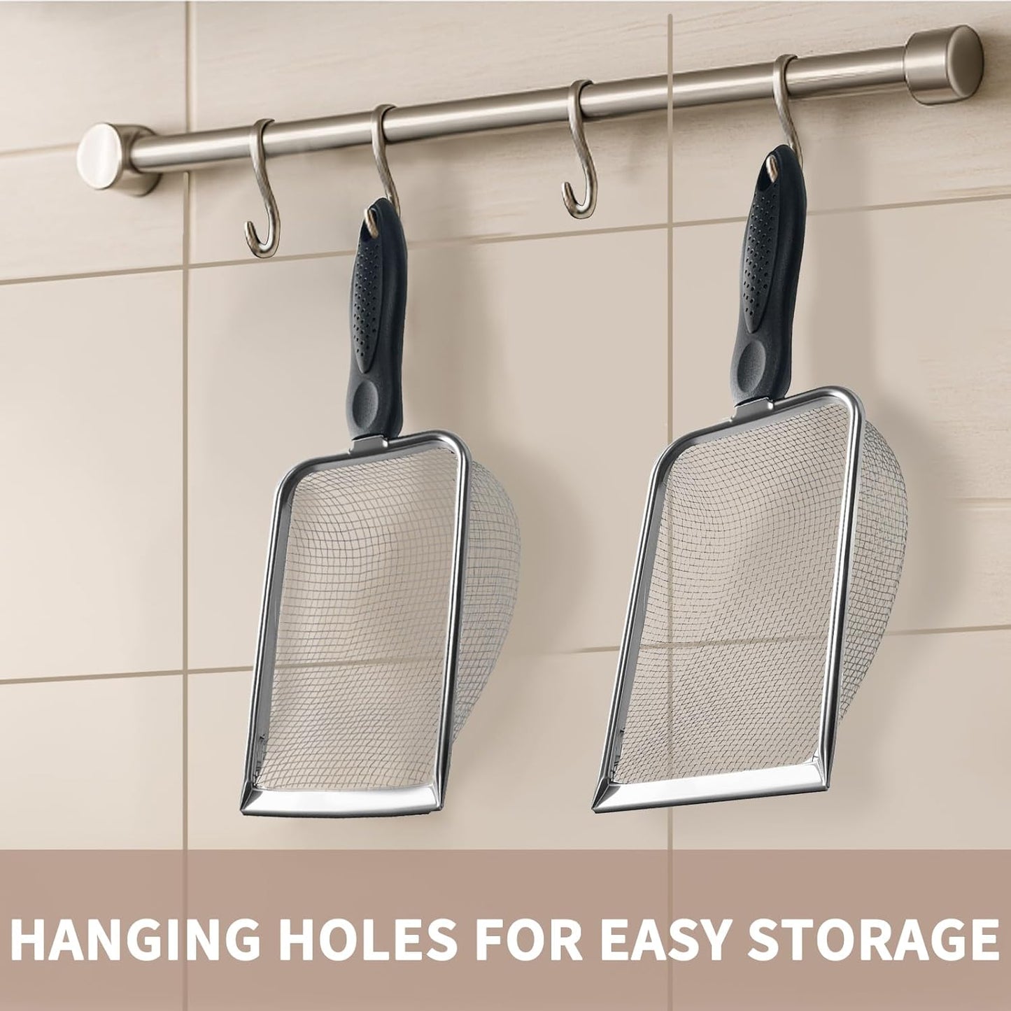 2 PCS 2-in-1 Gardening Soil Sifter Set with 2/2.8mm Mesh, Garden Sieve & Shovel Sifter Screen Potting Scoop for Sand, Dirt, Rock Compost, Stainless Steel & Ergonomic Handle