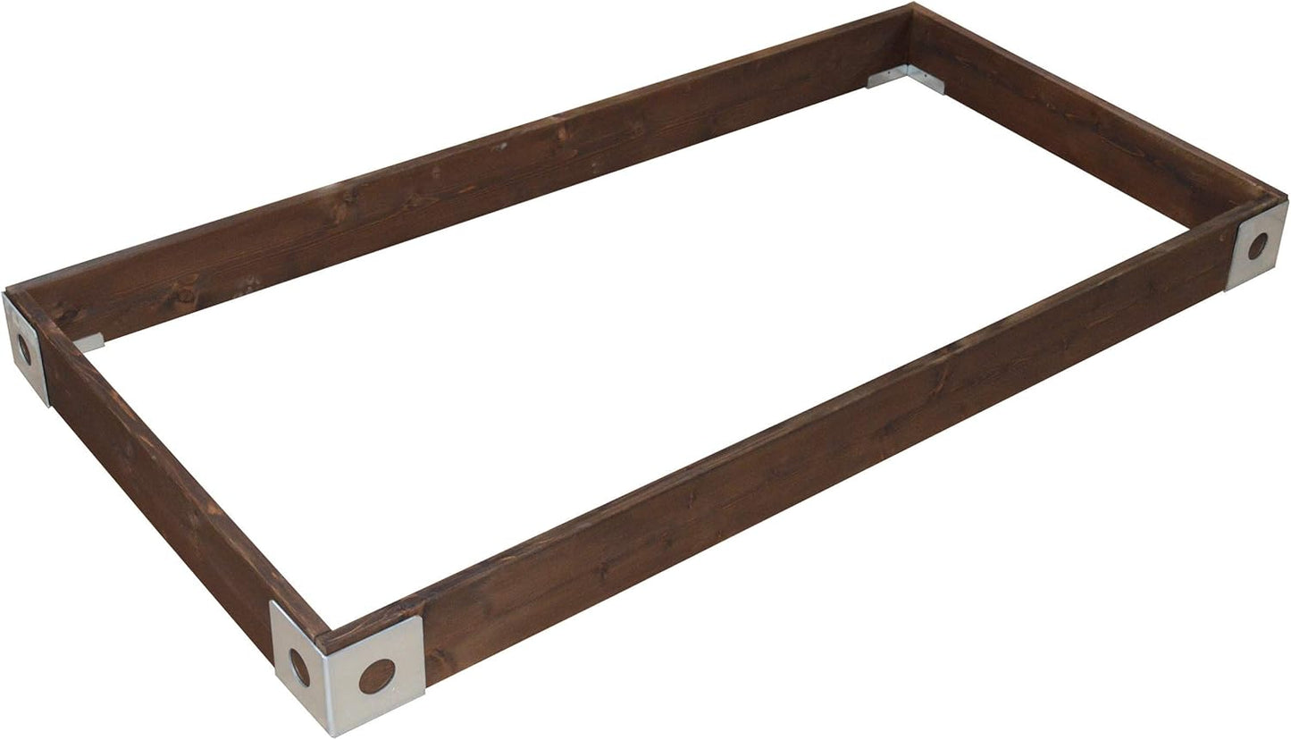 Red Cedar Wood Raised Vegetable Garden Bed - Amish Made in USA (5.5" Raised Bed with Decorative Corners, Walnut Stain)