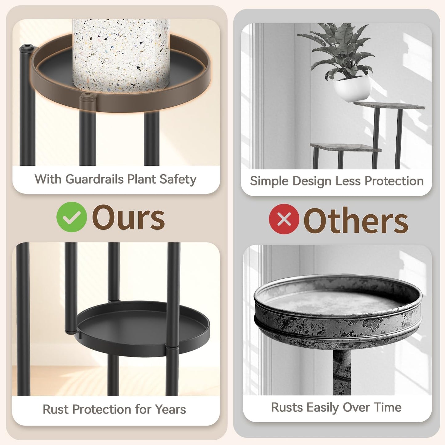 LASZOLA Black 7 Tier Plant Stand Indoor Heavy Duty Metal Planter Flower Holder Rack, Multi Modern Narrow Organizer, Floor Vertical Tower, Spiral Sturdy Decorate for House Bathroom Office Living Room