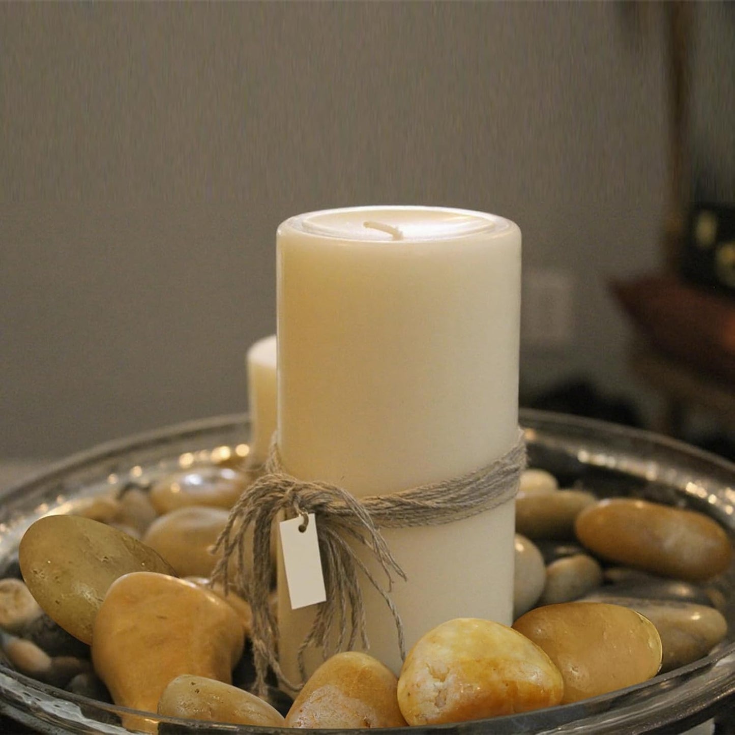 5 lbs Yellow River Rocks, 1-2 Inch Polished Pebbles for Indoor Plants, Decorative Rocks Stones for Landscaping, Vases, Aquariums, Fountains, Pathways, Backyard and Garden