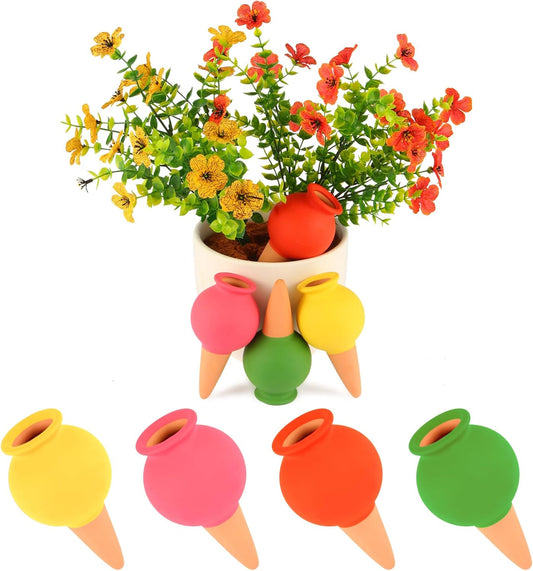 8Pcs Terracotta Plant Watering,Self Watering Spikes Self Watering Planter Insert,Ceramic Automatic Watering Water Seepage Device Suitable for Garden Decoration Plant Accessories