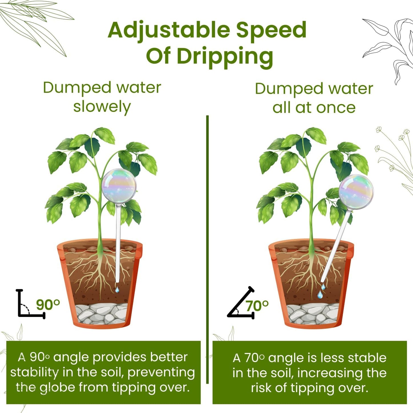 4 Pcs Iridescent Self Watering Globes, Glass Rainbow Plant Watering Globes, Self Watering Planter Insert, Automatic Plant Waterer Indoor, Plant Watering Devices, Plant Water Globes, Watering Bulb