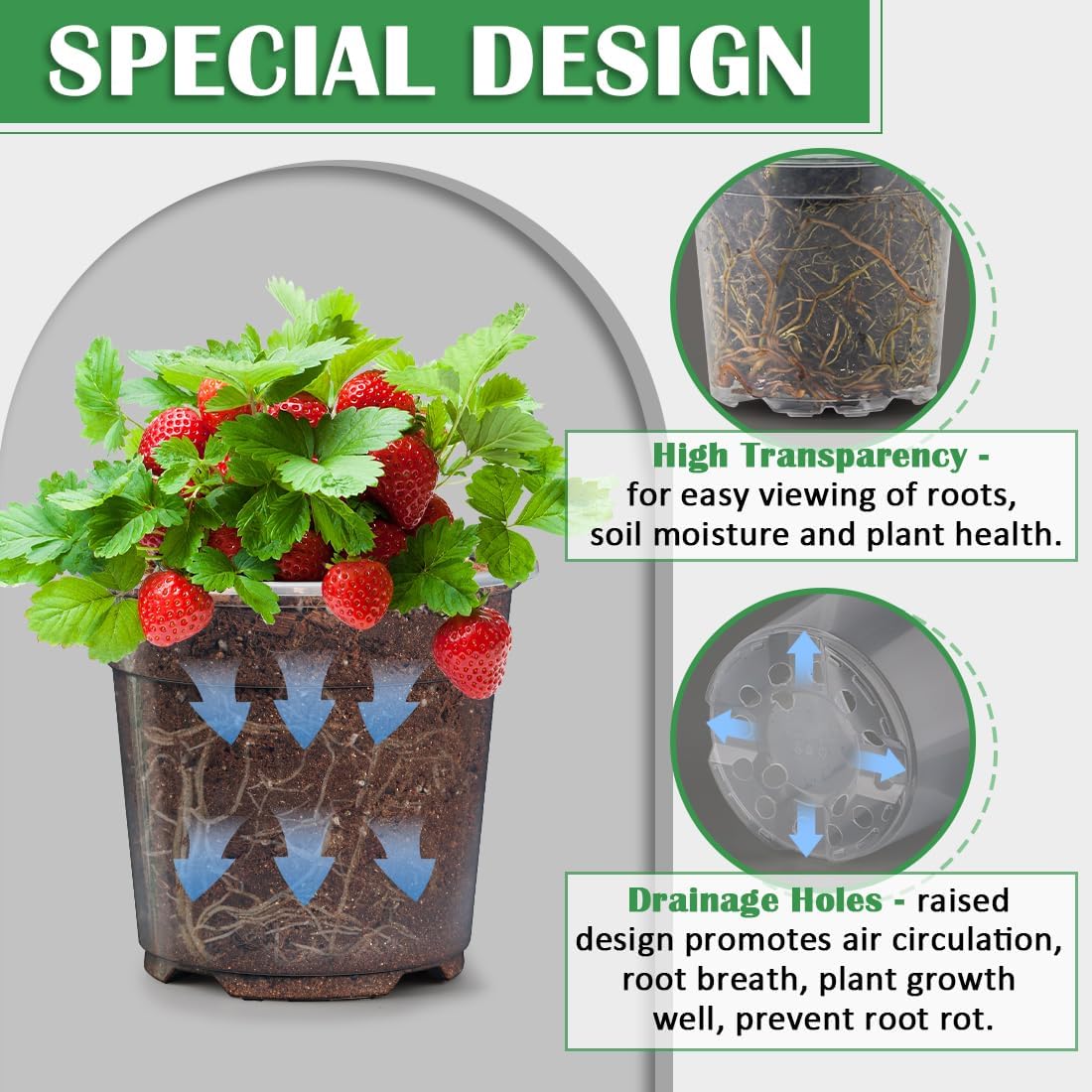 30 Pack 7/6/5/4/3 Inch Clear Nursery Pots for Plants, Flexible Plastic Plant Pots with Drainage Holes, Transparent Seed Starter Pots Variety Pack for Succulents, Seedlings, Flowers, Vegetable