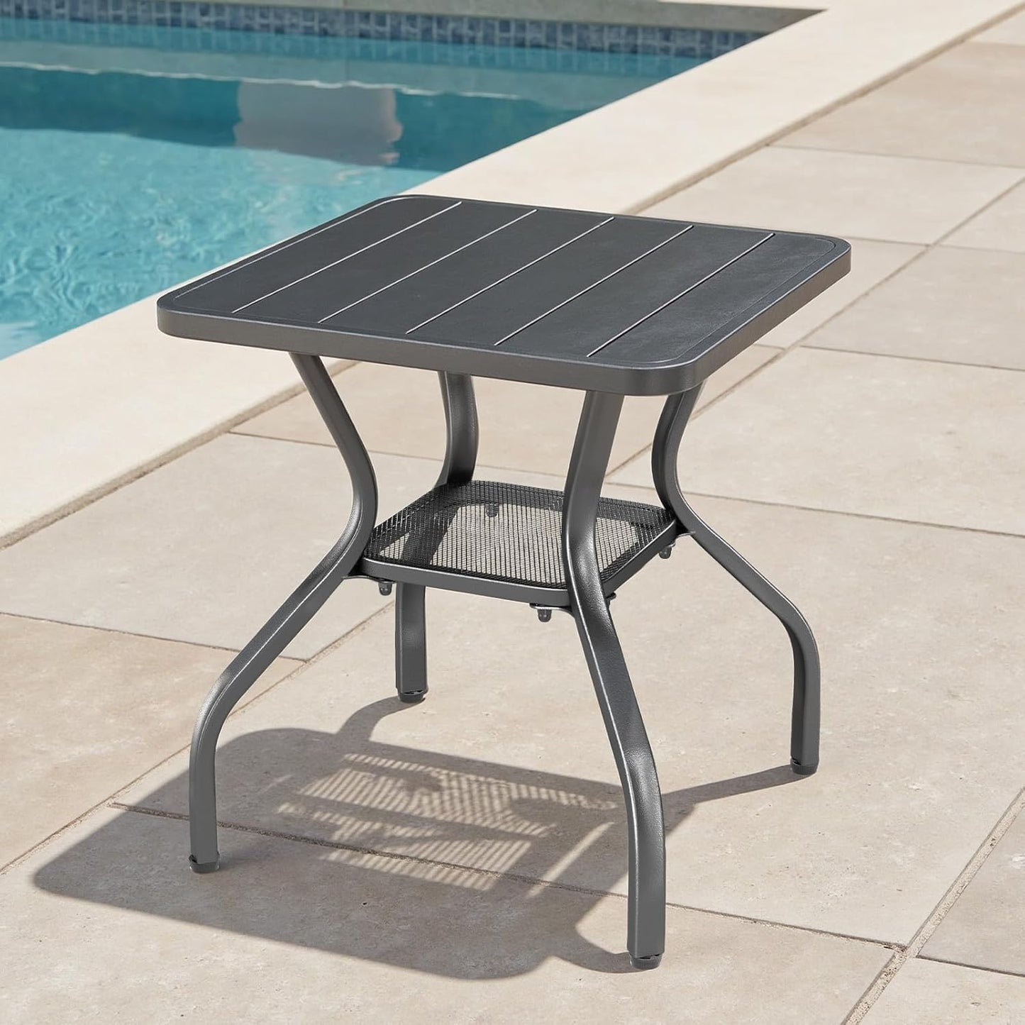 Patio Tables Outdoor Coffee Table - Metal Side Tables End Table for Patio Proch Deck Balcony Garden Squre