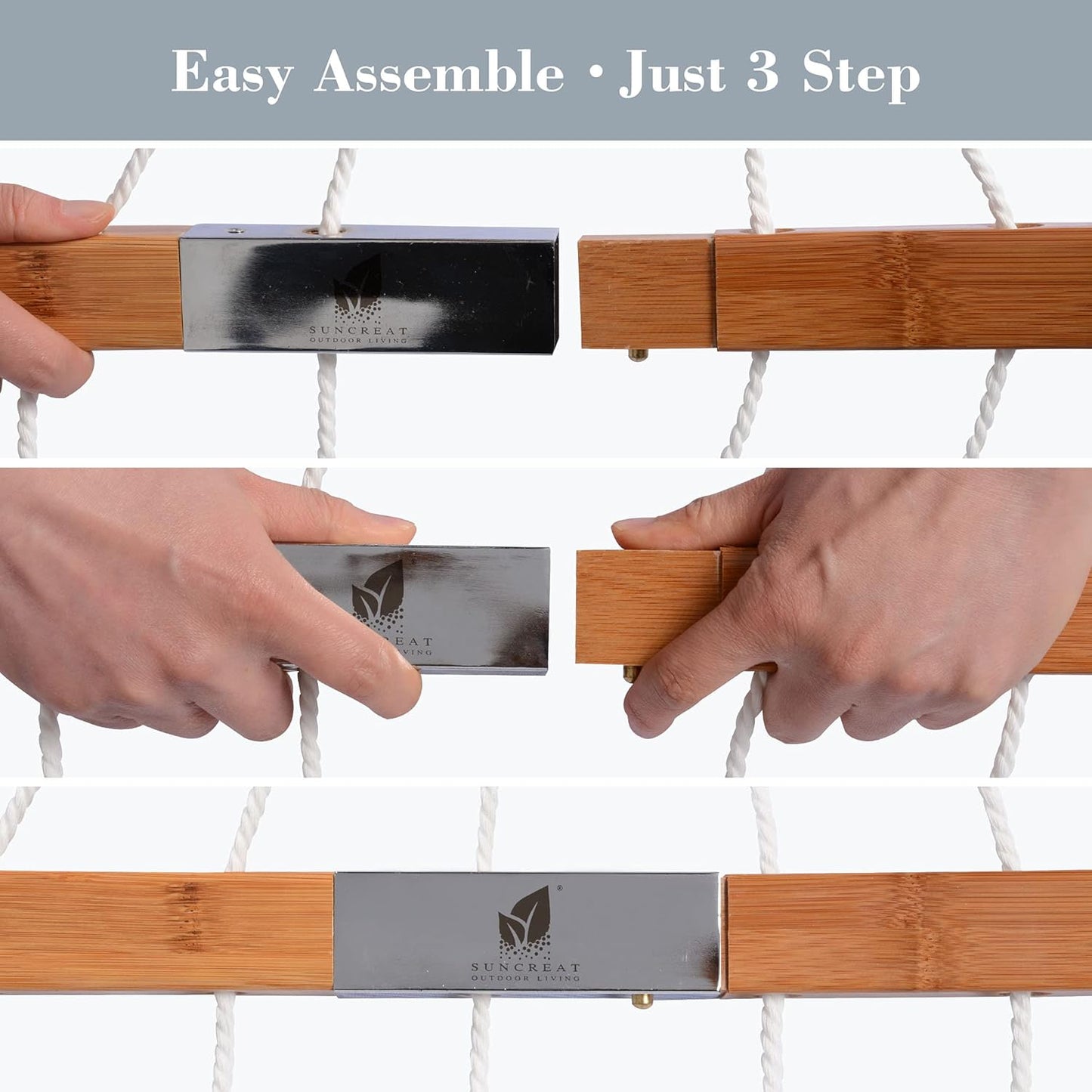 SUNCREAT Tree Hammocks for Outside, Portable Hammocks with Carrying Bag, Gray Pattern