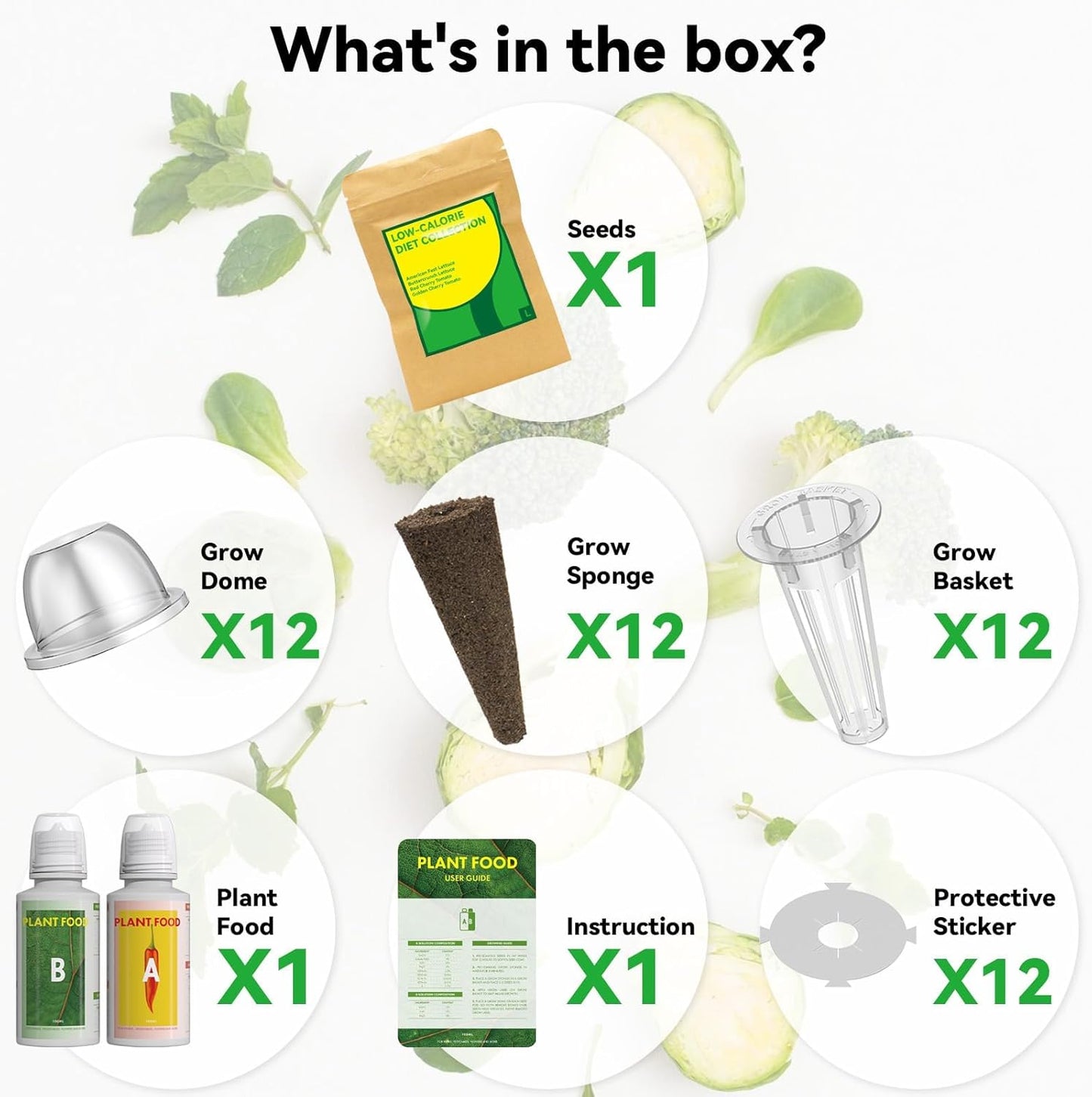 inbloom Organic Salad Seed Pod Kit for AeroGarden, Ahopegarden Hydroponics Growing System,Low-Calorie Food, 12-Pods (350+ Seeds, Include Fast and Butter Lettuce, Red Cherry and Golden Cherry Tomato)