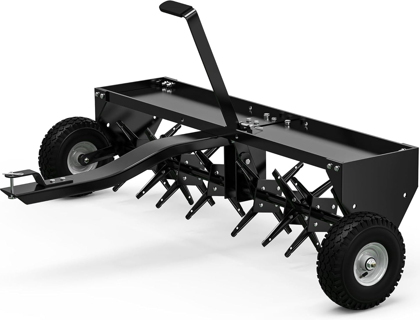 YINTATECH 48" Lawn Aerator Tow Behind with Universal Hitch for Lawn Plug Aerator, Black