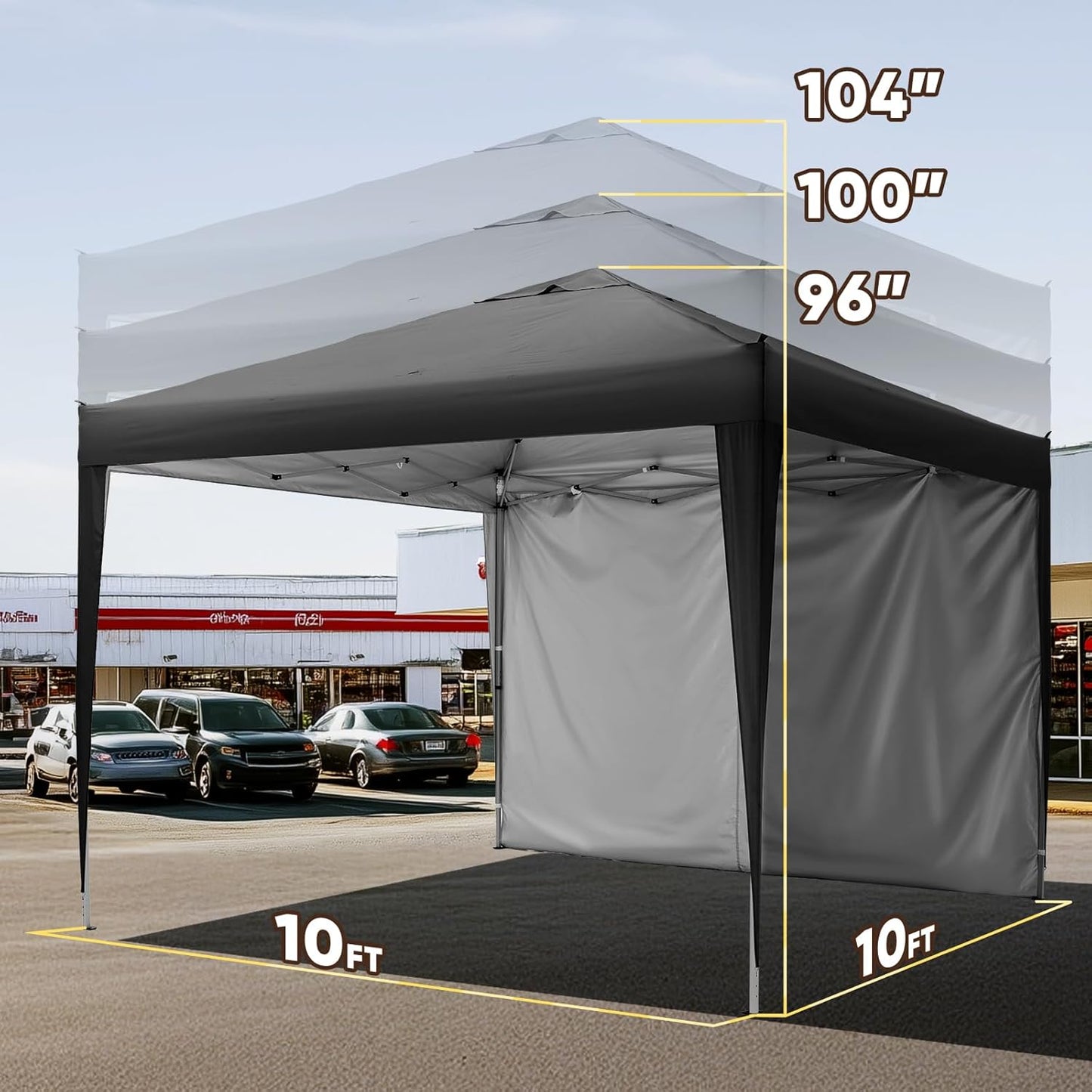Quictent 10x10 Pop Up Canopy Tent, Instant Setup Gazebo for 1 Person, Portable & Compact, Waterproof & UV Protection, Ideal for Camping, Beach, Parties, and Outdoor Events
