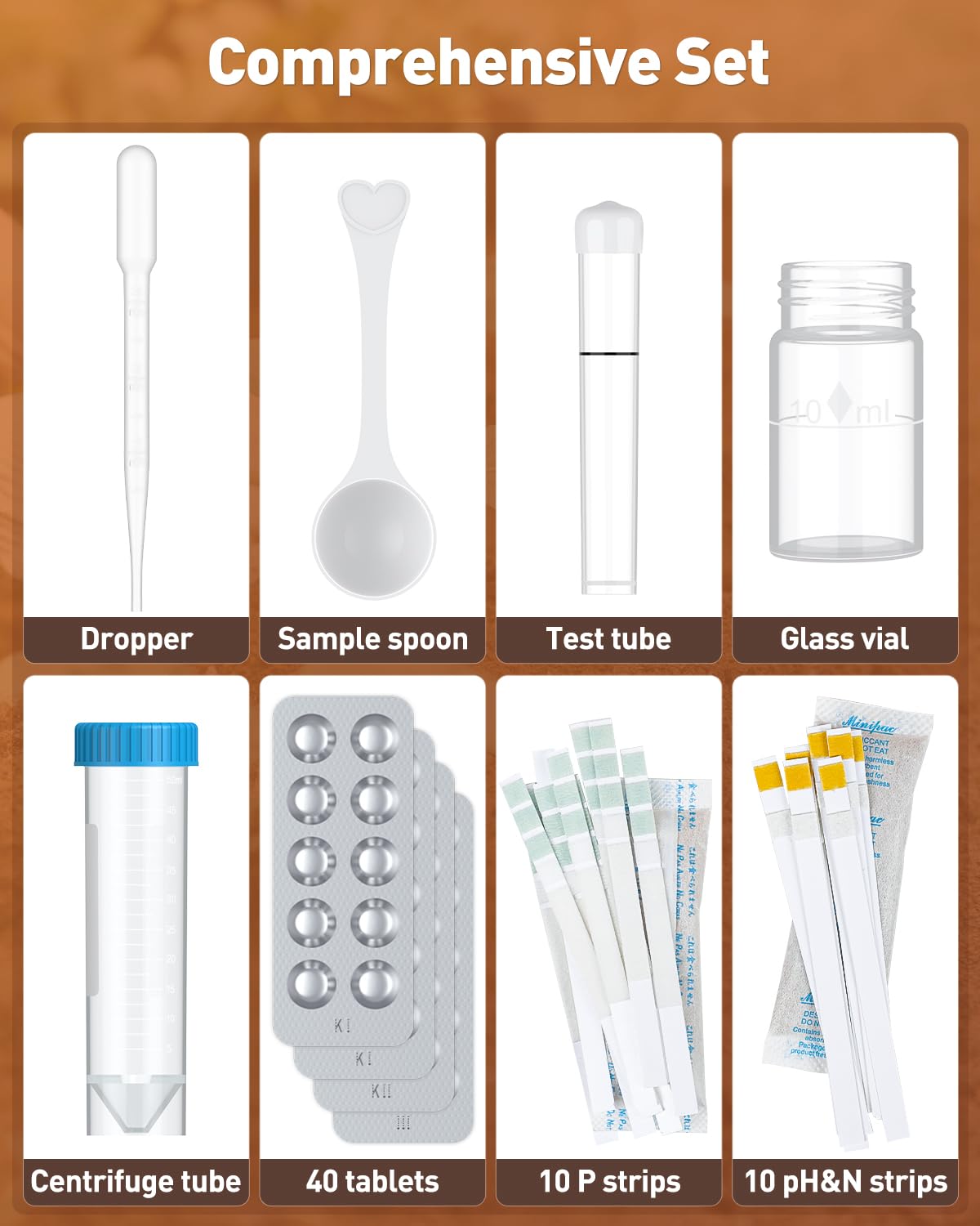 Pawfly 4 in 1 Soil Test Kit for pH, Nitrogen, Phosphorus & Potassium, 40 Tests Soil Testing Kit for Lawn Garden Yard Farm, Accurate Soil pH Test Kit for Vegetable Flower Grass Indoor & Outdoor Plants