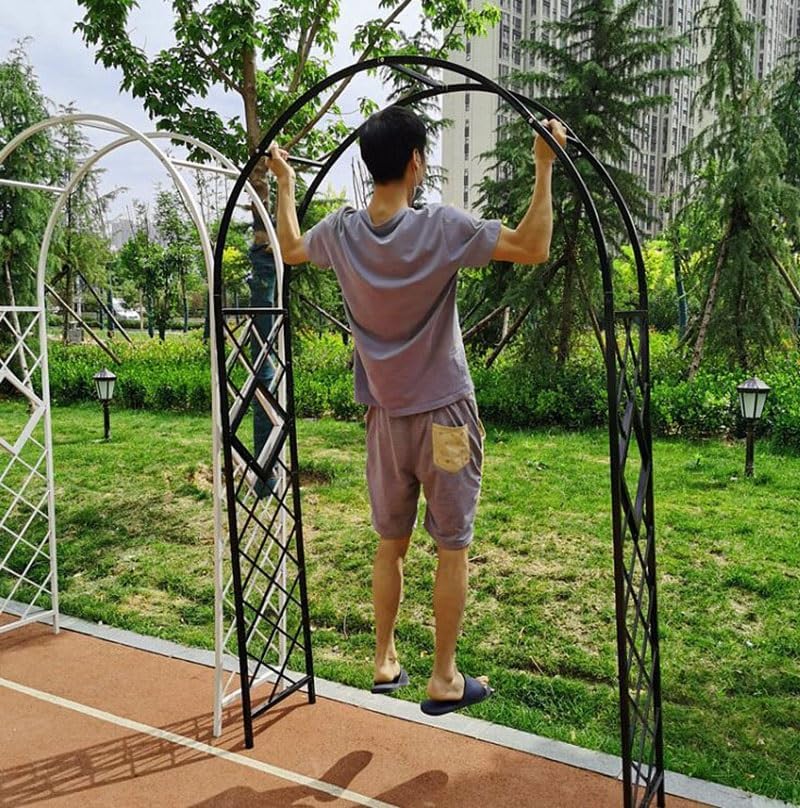 Heavy Duty Steel Garden Arbor & Trellis Arch for Grape Vines Climbing Plants Pergola Outdoor Theme Decoration Archway 180cm 260cm 340cm 140cm (Color : Black, Size : 87" W x 91" H)