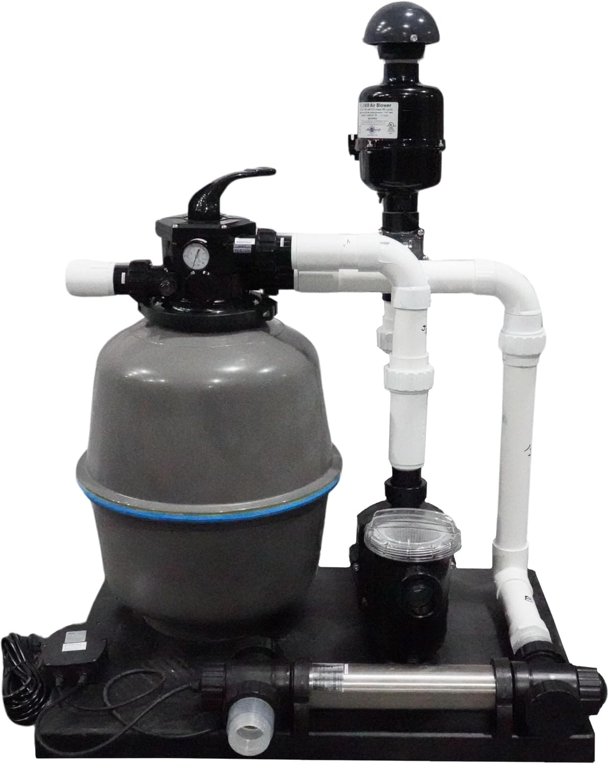 HALF OFF PONDS Simply Clear Koi Pond Filter System with 2HP Blower, UV Clarifier & 3,200 GPH Pump – Filters Ponds Up to 2,500 Gallons – Complete Kit with Bio Media, Multiport Valve, Gauge