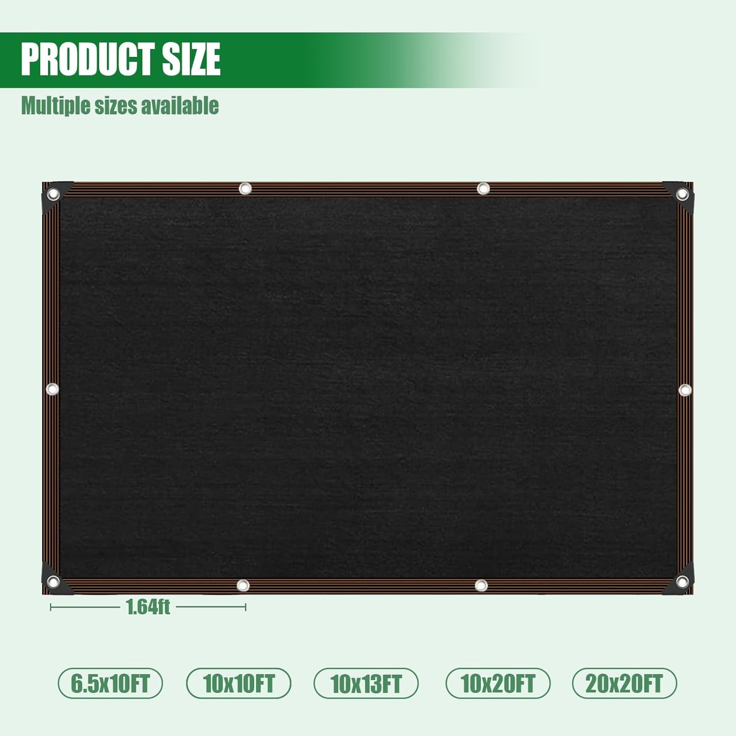 40% Shade Cloth for Garden, 10×10FT Plant Shade Cloth with Grommets Mesh Tarp for Greenhouse, Dog Kennel Cover, Chicken Coop, Patio Plants Outdoor Sun Shade