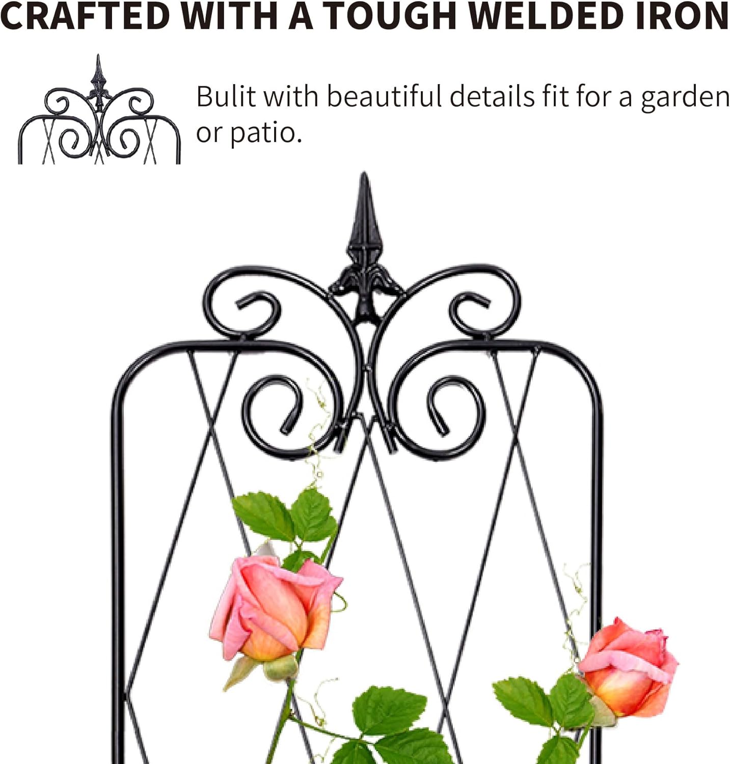 2 Pack 71" H x15 W Trellis,Black Garden Trellis for Climbing Plants Outdoor Metal Frame Sturdy Trellis for Rose