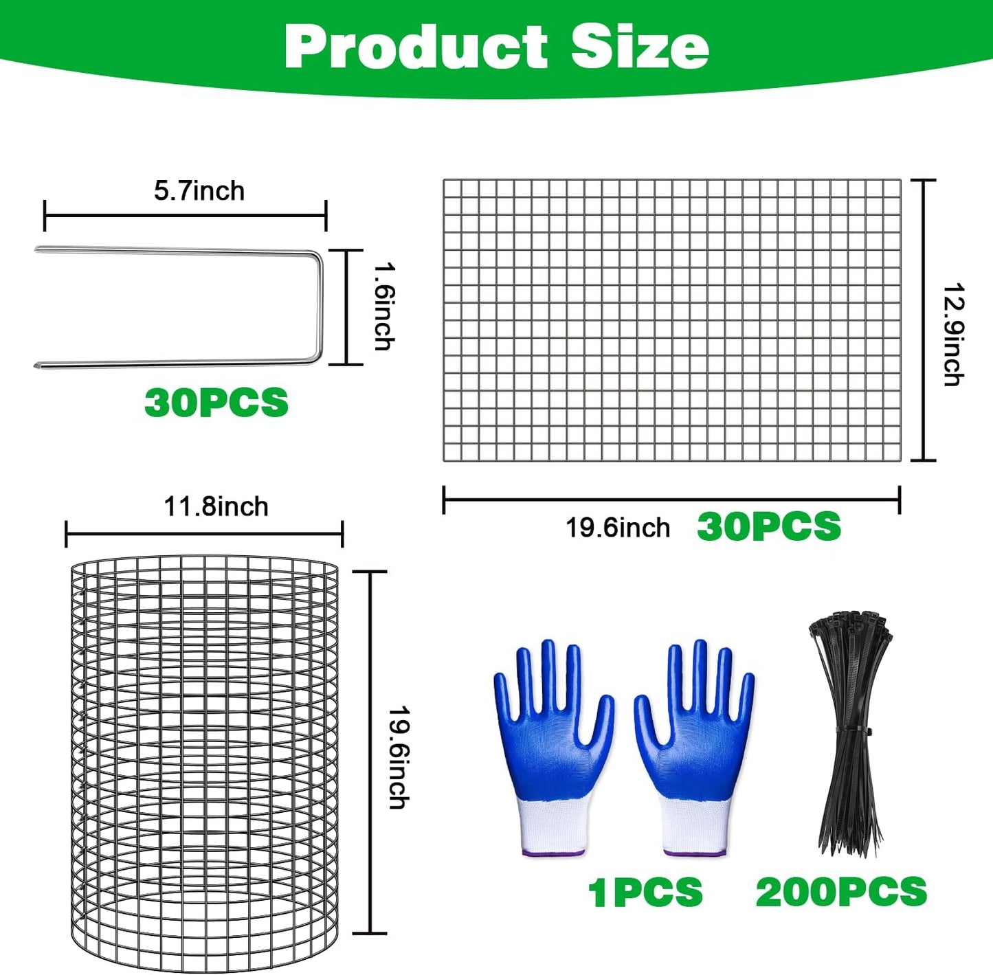 10 Pcs 11.8"x 11.8"/11.8"x 19.6" Available Chicken Wire Cloches for Plants, Plant Protector from Animal, Garden Covers Netting Iron Wire Mesh to Protect Plants Vegetables from Rabbit Squirrel Chicken