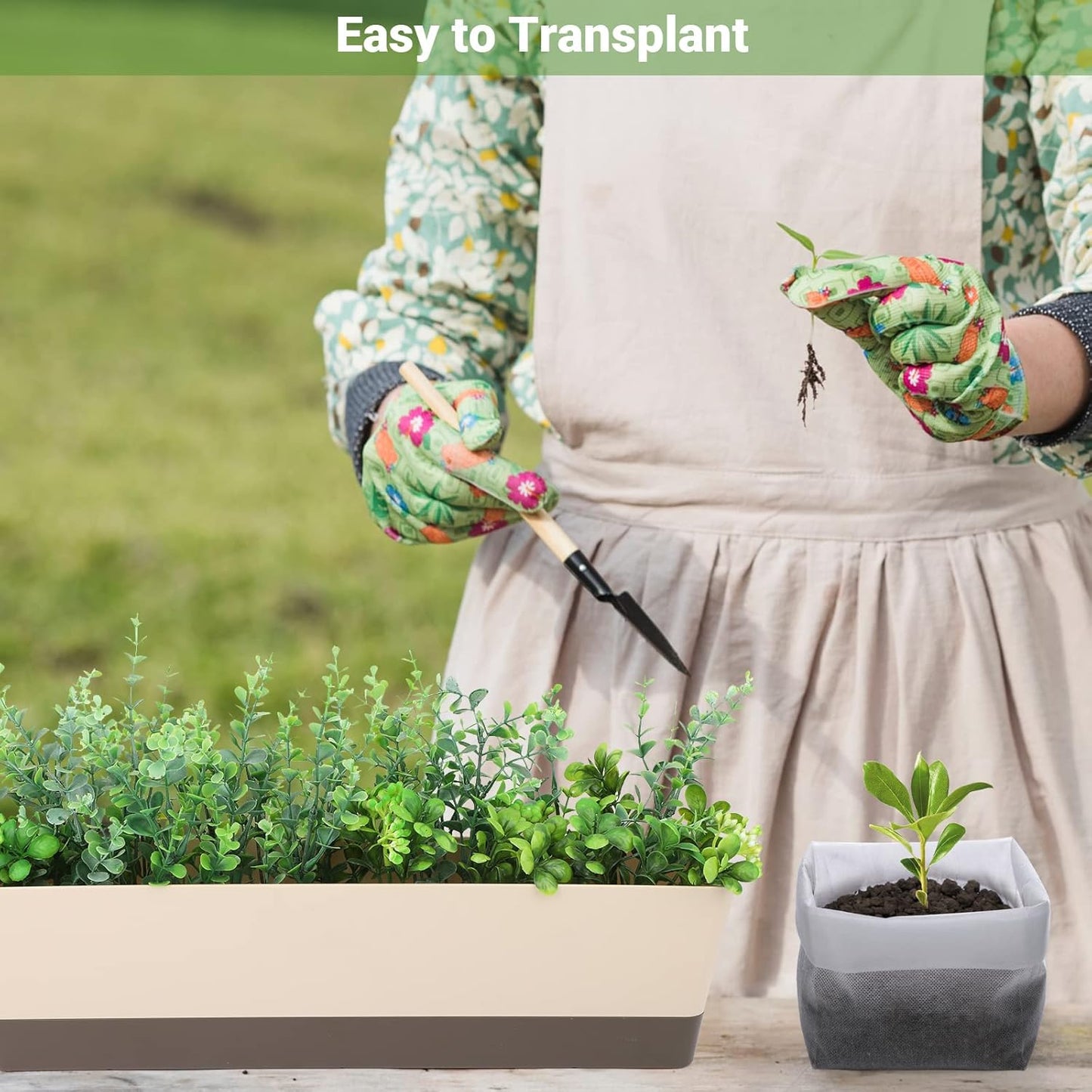 GREANER 200 PCS Nursery Bags for Plants, 11"x11.8" Biodegradable Plant Starter Bags, Aeration Grow Bags Seedling Pots Container for Plant, Seedling, Flower, Potato, Tomato Plant Starts