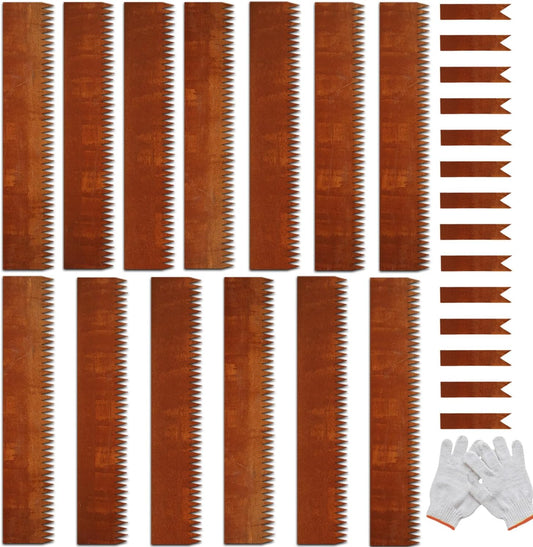 Corten Steel Landscape Edging, 40" L x 8" H, 18 GA Thickness, 13 Pack + 14 Stakes, Enhance Garden, Yard, Park, Lawn, Plants & Vegetables w/Long-Lasting Rust-Finish Cor-Ten Edging