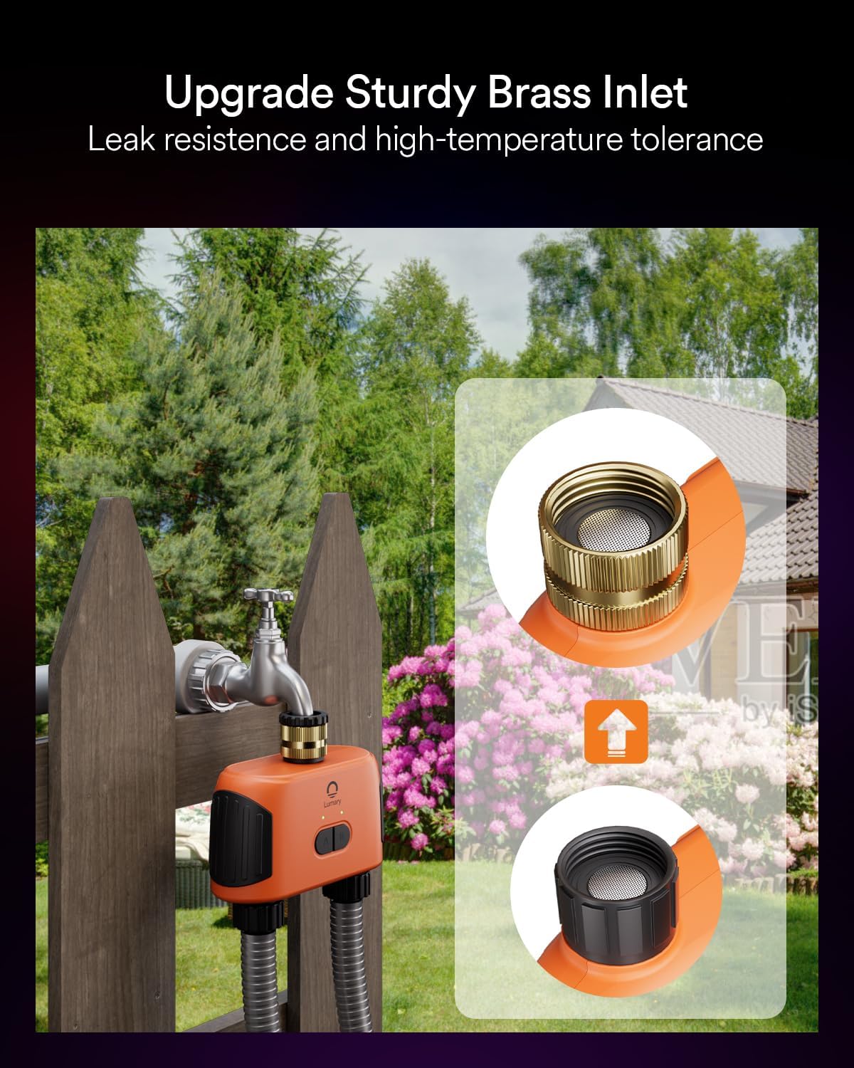 Lumary Smart WiFi Water Timer for Garden Hose, Sprinkler Timer 2 Zone for Watering Brass Inlet Outdoor, Rain Delay/Manual/Automatic Drip Irrigation System Programmable Faucet, Work with Alexa 2.4Ghz