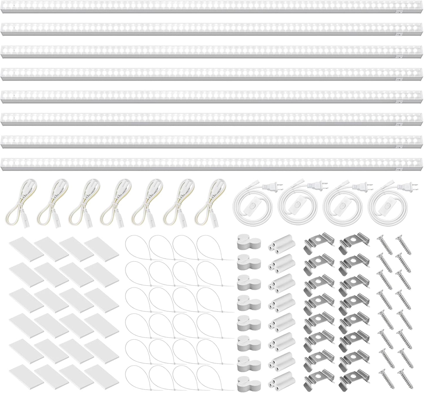 Barrina T5 Grow Lights for Indoor Plants, 3FT 128W (8 X 16W) Full Spectrum Grow Light with Separate Switch, Linkable Grow Lamp, Indoor Plant Lights for Growth, Plug and Play, 5000K, 8 Packs