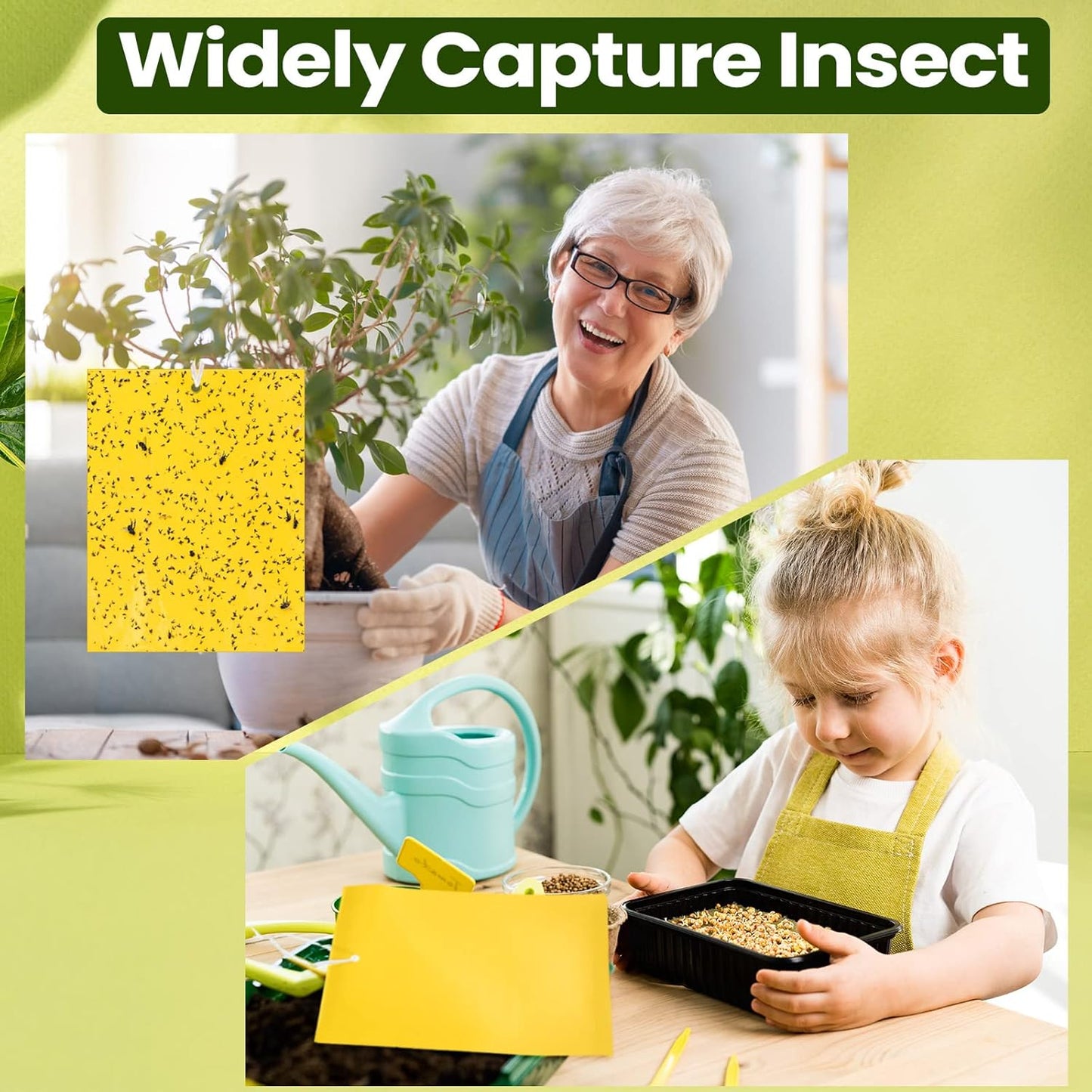 Qualirey 250 Pcs 6 x 8 Inch Sticky Traps for Plant Double Sided Sticky Trap for Gnats with Twist Ties Fly Traps for Fruit Insect Fungus Bugs Indoor Outdoor (Yellow)