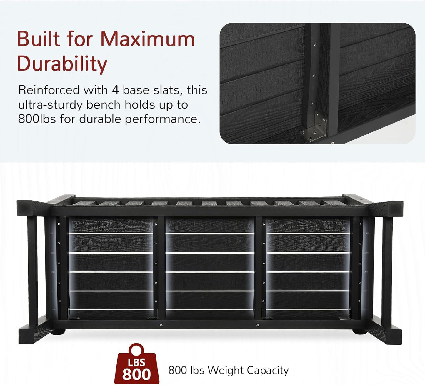 Stoog Weatherproof Outdoor Bench & Outdoor Chairs Set, Patio Furniture Set, Include 2 Garden Chairs and 1 Garden Bench, for Porch, Backyard, Lawn, Patio and Deck, Black