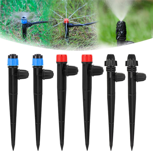 60 Pcs Drip Irrigation Sprayer Emitters for 1/4" Irrigation Tubing,Adjustable Water Flow Irrigation Misting Emitters Irrigation Drippers,3 Style Drip Micro Sprinkler Nozzles for Garden Water System
