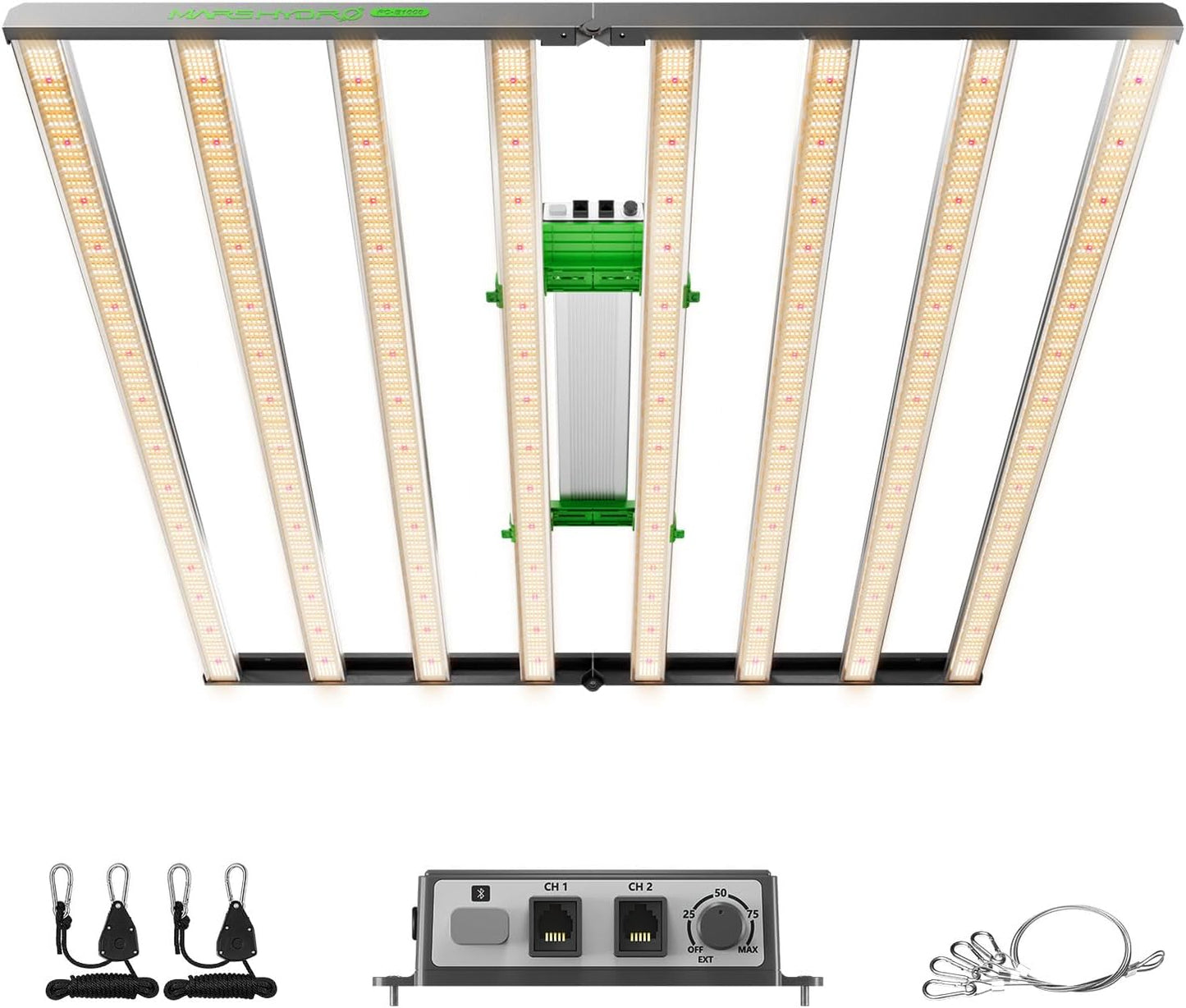 MARS HYDRO 2024 FC-E1000W Foldable Bar Style Led Grow Lights for Indoor Plants Diode Full Spectrum Growing Lamp 1000Watt 5x5FT Dimmable Daisy Chain Commercial Achieve 2.8umol/J 3G/W