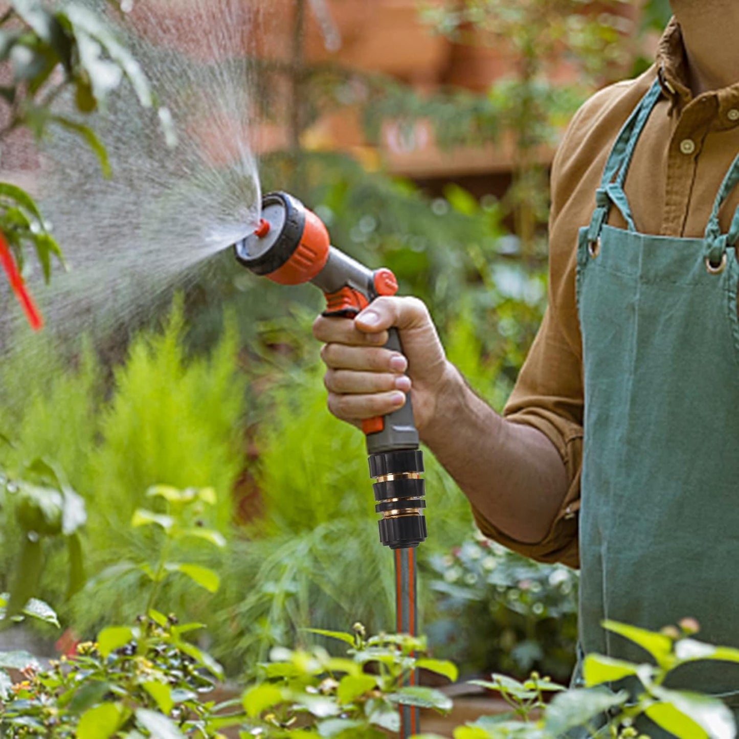 Biswing 3/4 Inch Garden Hose Quick Connector, Aluminum Male and Female Quick Connect Garden Hose Fittings, Quick Release Water Hose Connector Fitting (8 Pack)