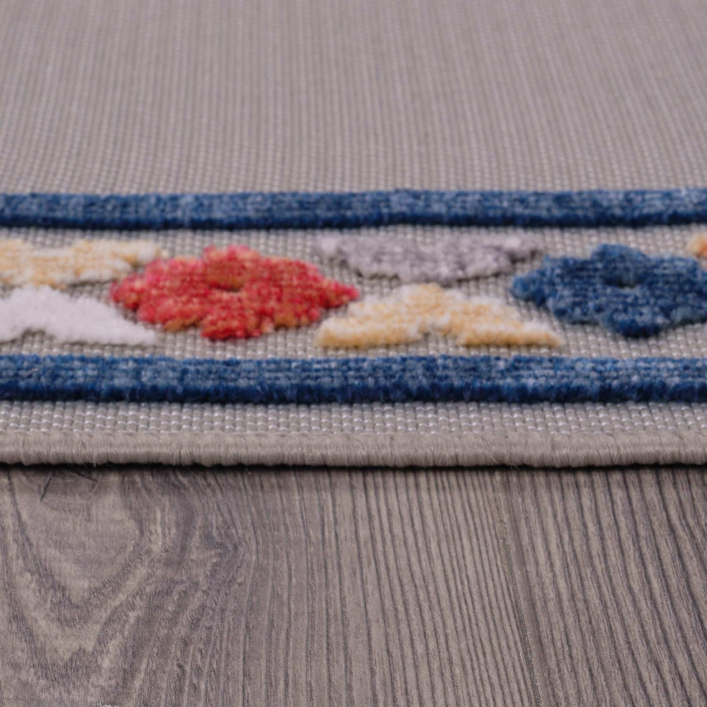 Beverly Rug Outdoor Runner Rug 2x7 Modern Floral Bordered Area Rugs for Indoor and Outdoor Patio Easy to Clean Non Shedding Living Room Porch Garden Washable Outside Carpet (2 x 7 Gray)