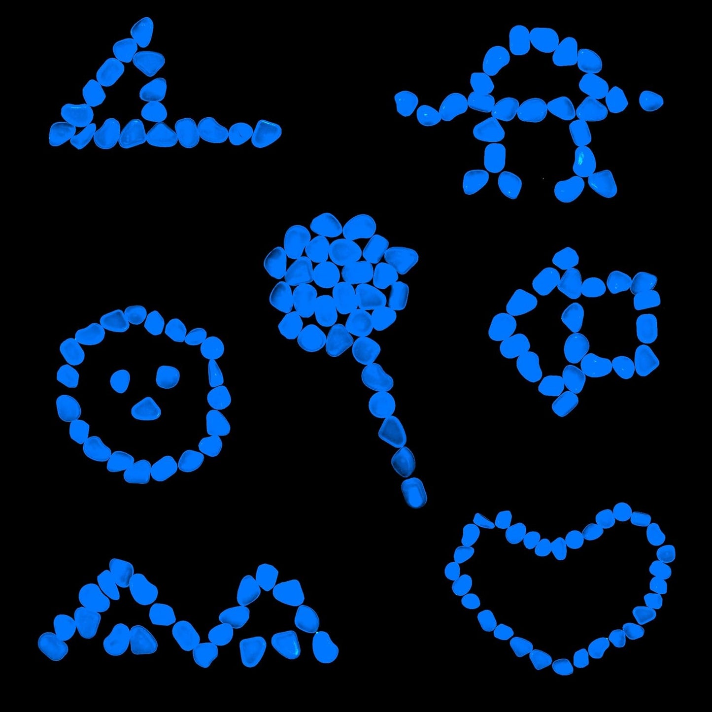 Oubest Glow in The Dark Rocks for Outdoor Landscaping, Decorative Garden Pebbles, Luminous Stones for Vases, Pathway, Walkway, Yard, Patio Decor, Glowing Gravel for Fountain, Driveway, 1000PCS, White