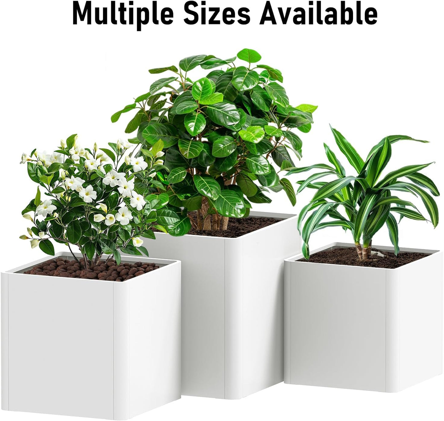 Large Steel Planter Box 26"x26"x26", Heavy Duty Square Metal Planter Box Indoor&Outdoor