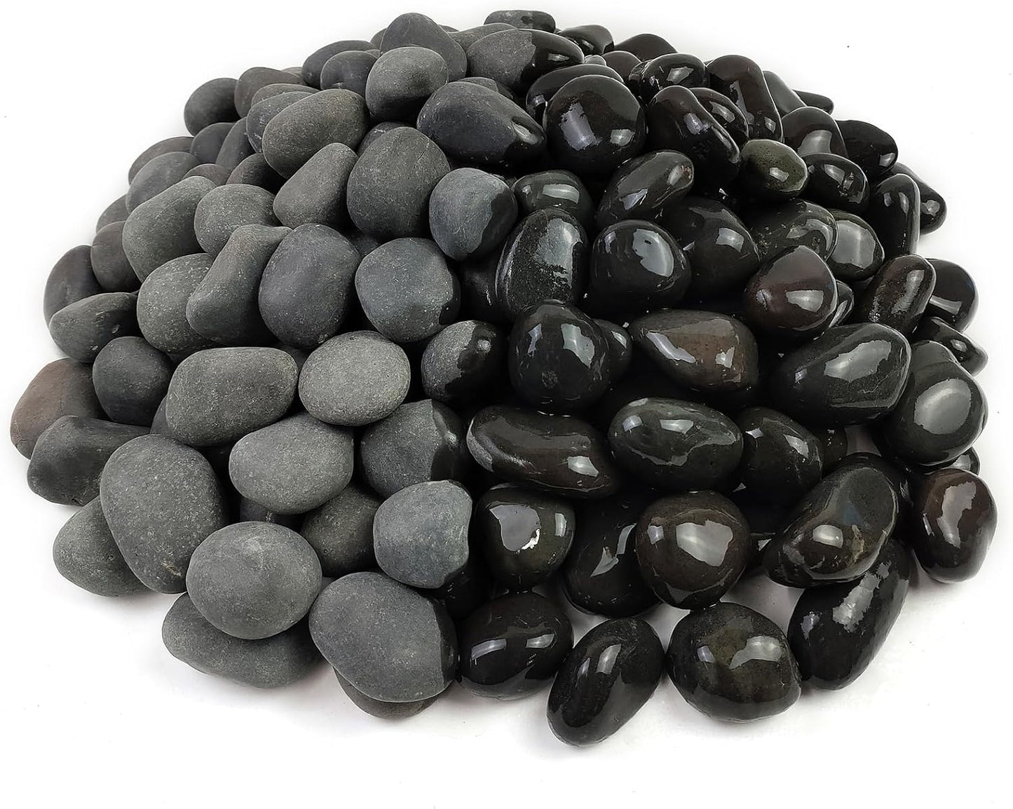 5 lbs Black Pebbles for Indoor Plants, 1-2 Inch Stones Natural Decorative Black River Rocks for Planters, Painting, Aquarium, Outdoor Garden Landscaping, Walkways and Yards