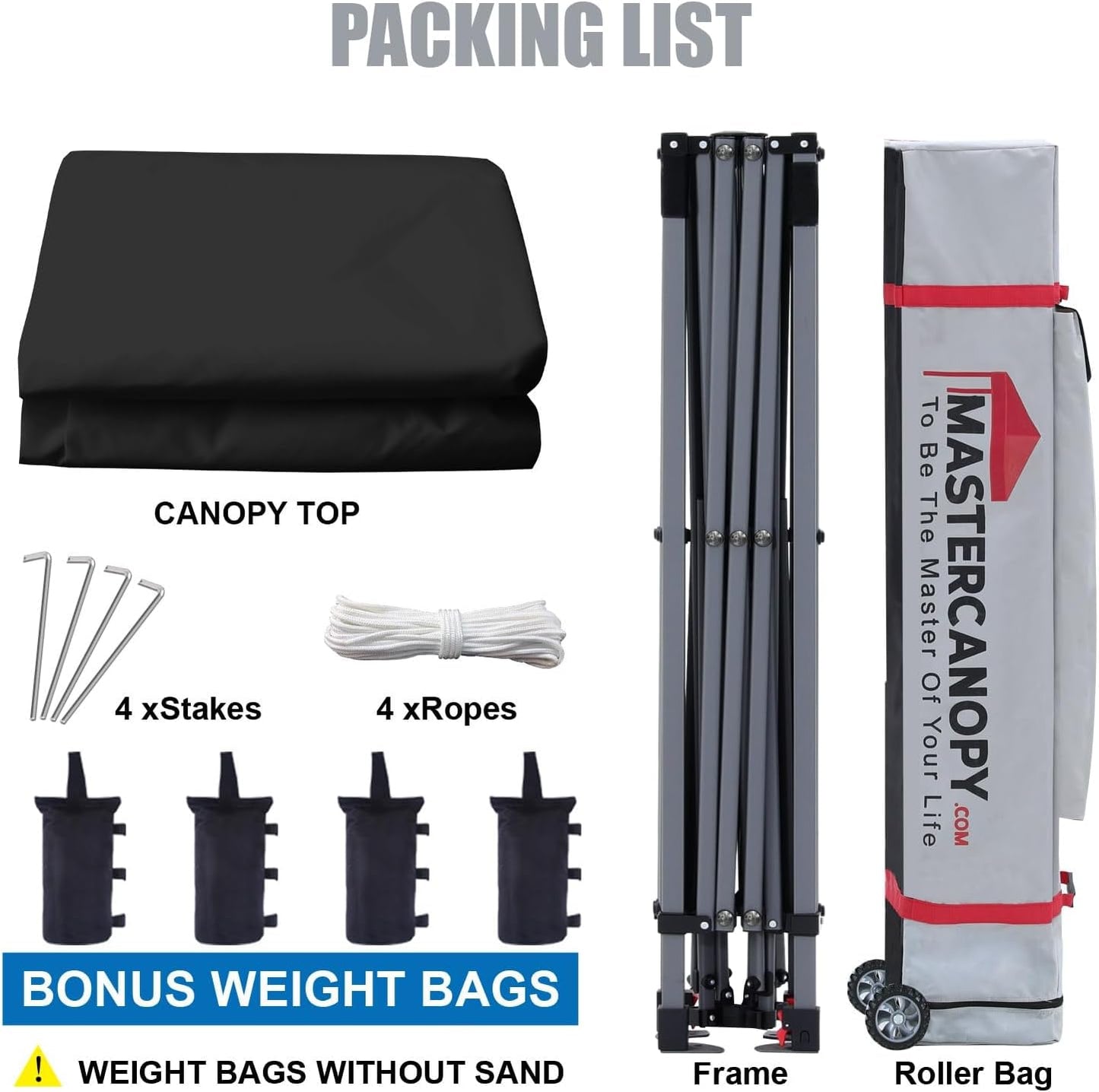 MASTERCANOPY Heavy Duty Pop-up Canopy Tent with Sidewalls (10x10,Black)