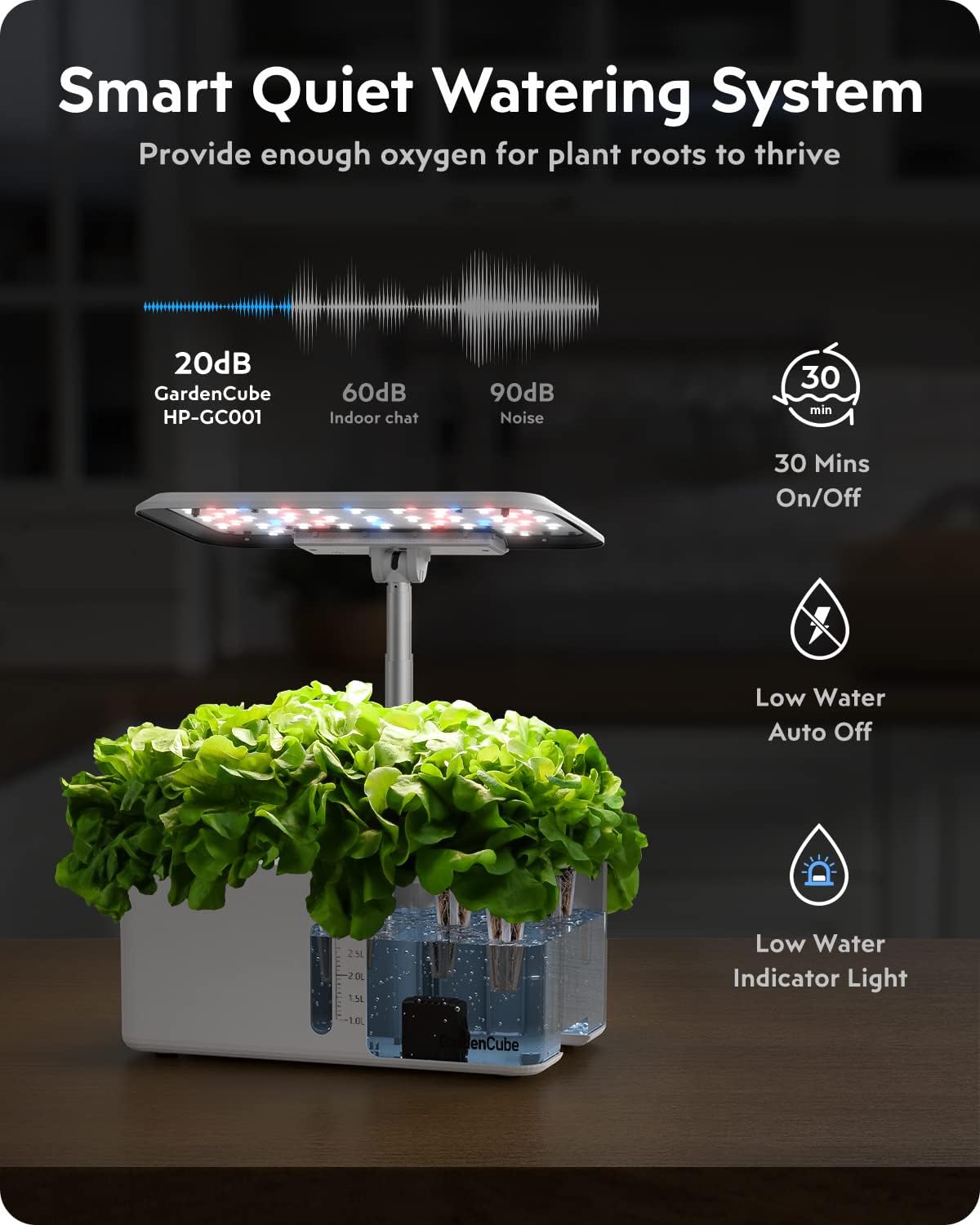 Hydroponics Growing System Garden: 8 Pods Indoor Herb Garden with Grow Light Plants Germination Kit Quiet Automatic Hydroponic Height Adjustable - Gardening Gifts for Women Kitchen White