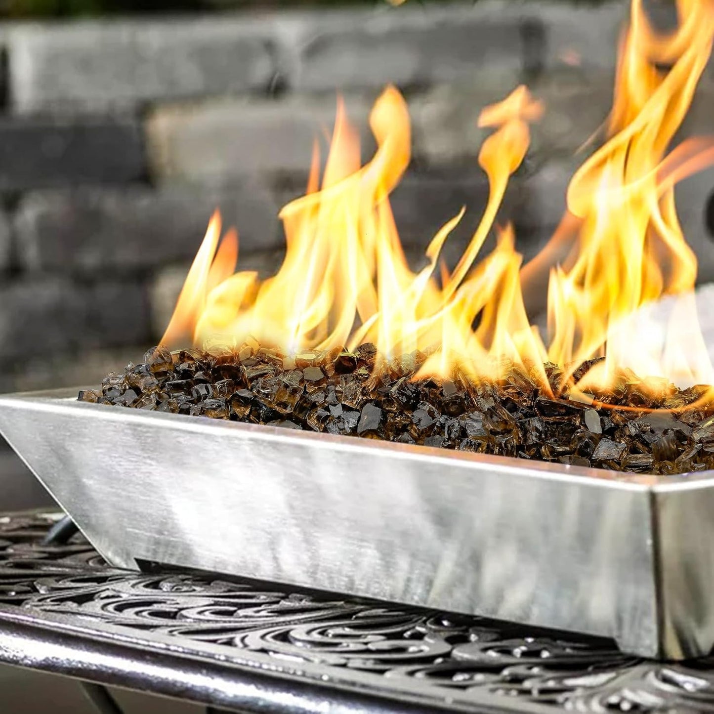 Mr. Fireglass 10 Pounds Fire Glass - 1/4 Inch High Luster Reflective Tempered Glass Rocks for Fireplace Fire Pit Table and Landscaping, Bronze