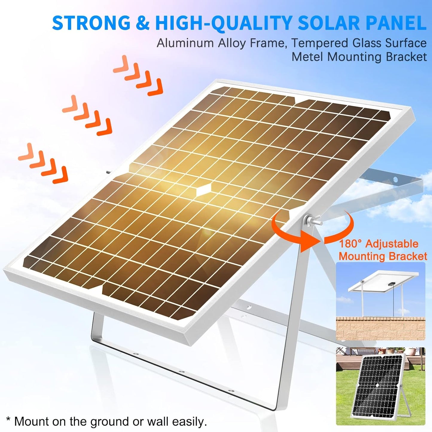 20W Solar Fountain Pump, 350GPH Solar Powered Water Pump with Adjustable Flow, 4 Sprayers, 16.5Ft Cable, Filter Bag for Outdoor Pond Fountains, Garden Water Features