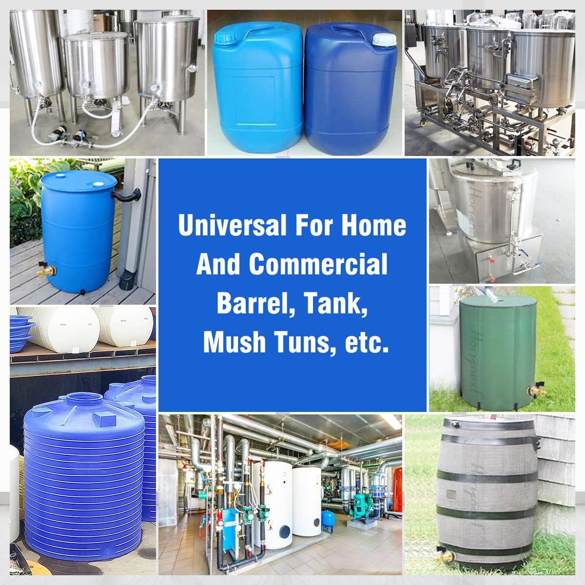 GHT 3/4 spigot for rain barrel parts kit, brass water barrel spigots accessories for 5/25 / 50/55 gallon bucket, garden hose connector adapter bulkhead fitting and drain valve diy kits