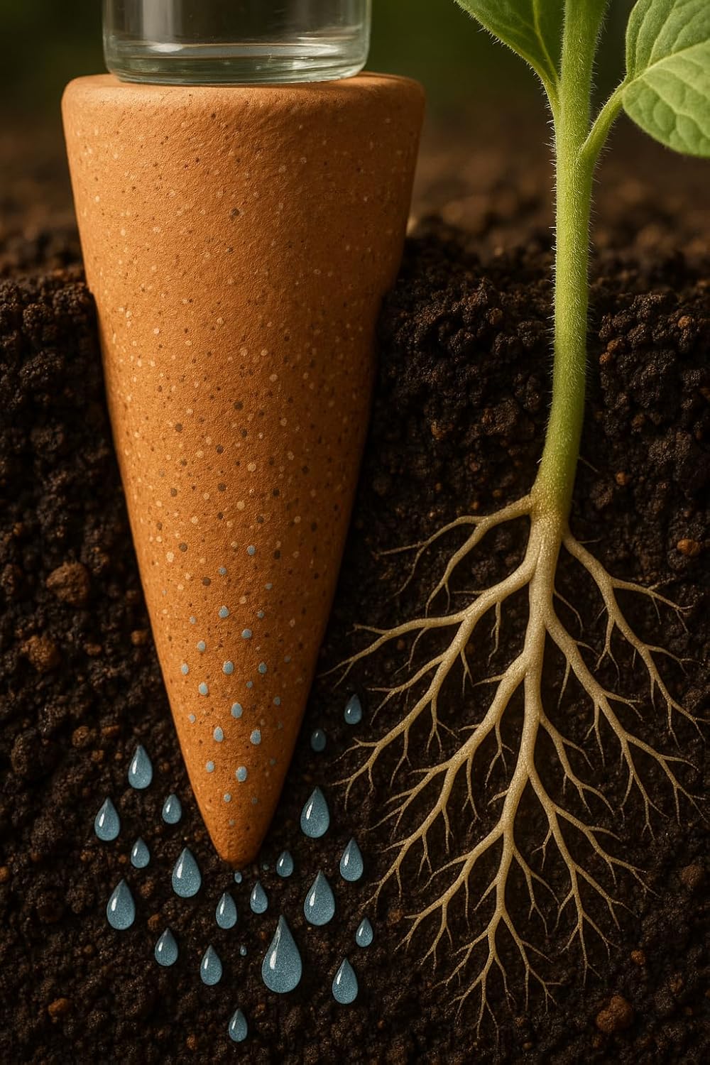 Oasis 6-Pack Terracotta Watering Spikes - Slow Release Self Watering Stakes, Plant Watering Devices for Wine Bottles, Container, Small Tree and Houseplant - Perfect for Busy Plant Parents