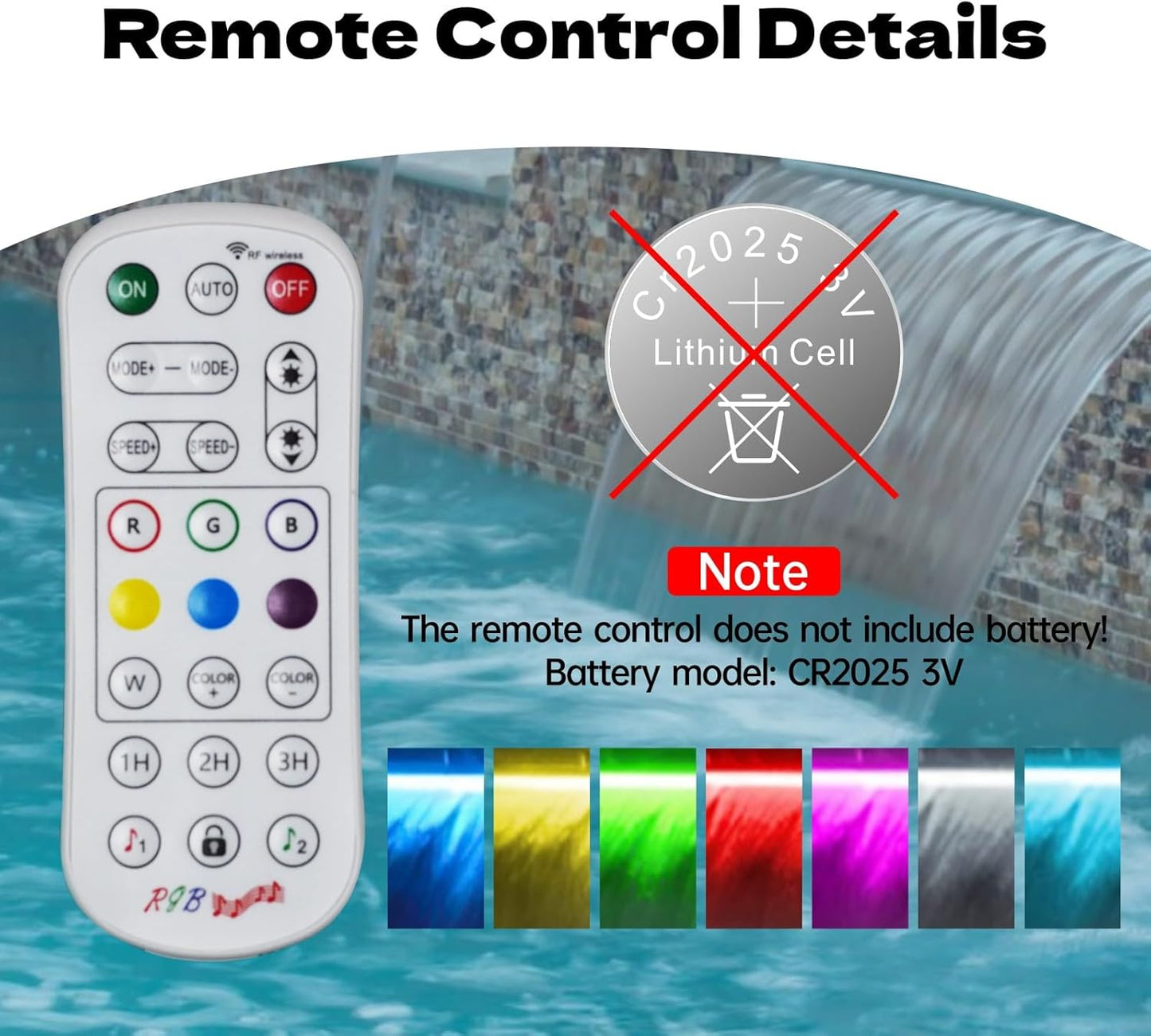 Waterfall Spillway Stainless Steel Pond Waterfalls with Color Changing LED Light, Outdoor Pool Fountain Water Feature Kit for Garden Patio Swimming Pool Koi Ponds Decor-12"x8"x4"