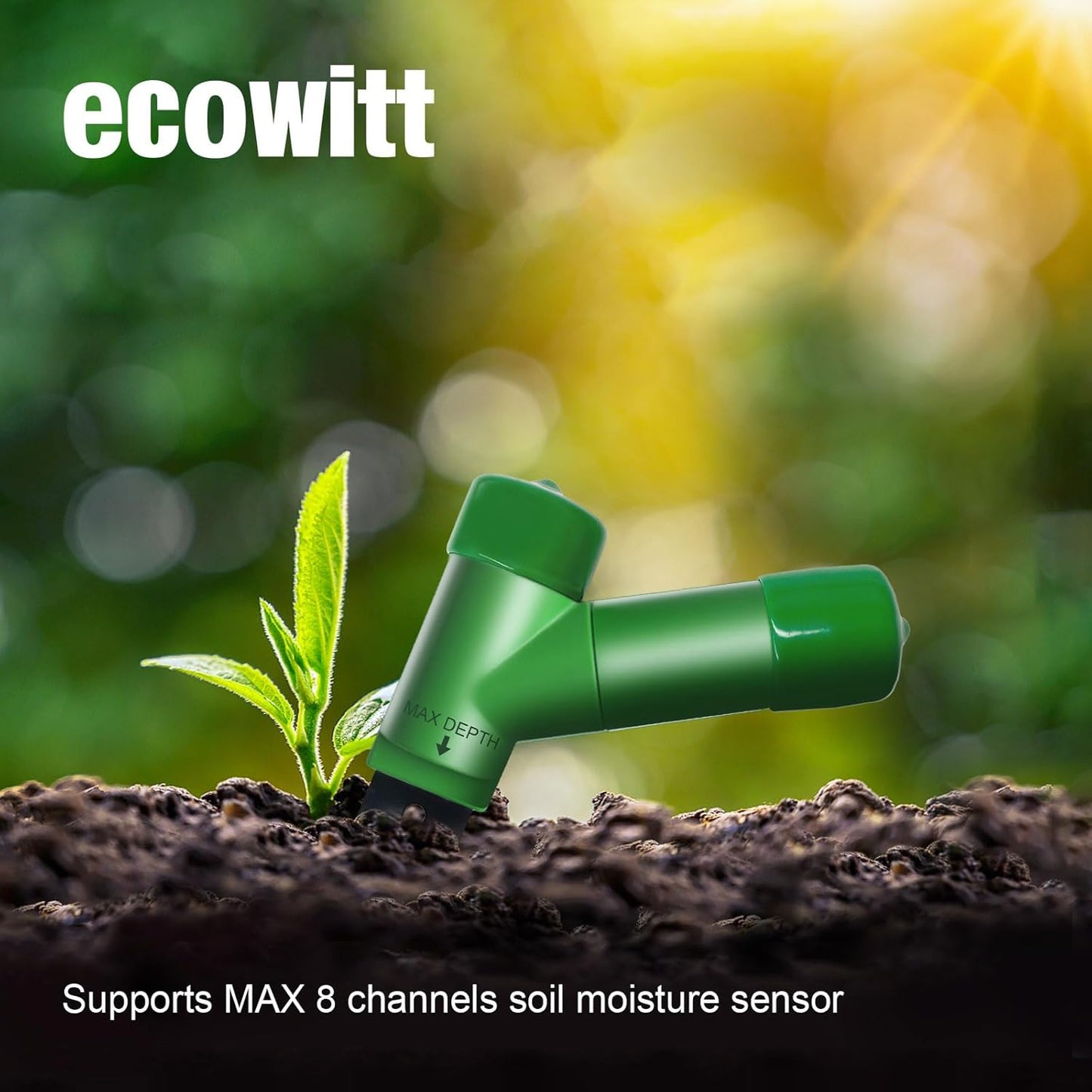 ECOWITT GW1206 Soil Moisture Tester Kit, Includes GW1200 IoT Wi-Fi Gateway and WH51 Soil Moisture Sensor, 915 MHz