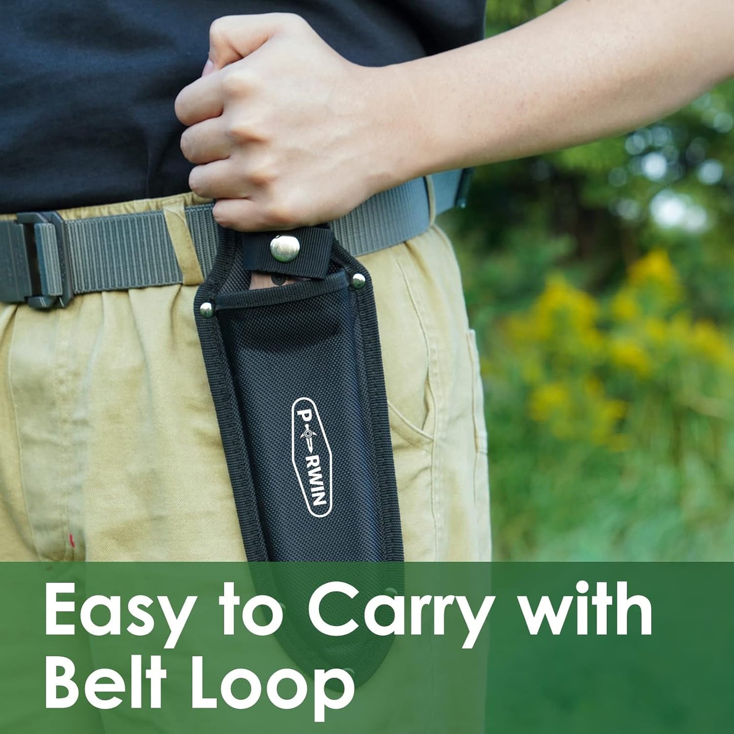 Hori Hori Garden Knife, Garden Tools with Sheath for Weeding,Planting,Digging, 7" Stainless Steel Blade with Cutting Edge, Full-Tang walnut Wood Handle with Hanging Hole