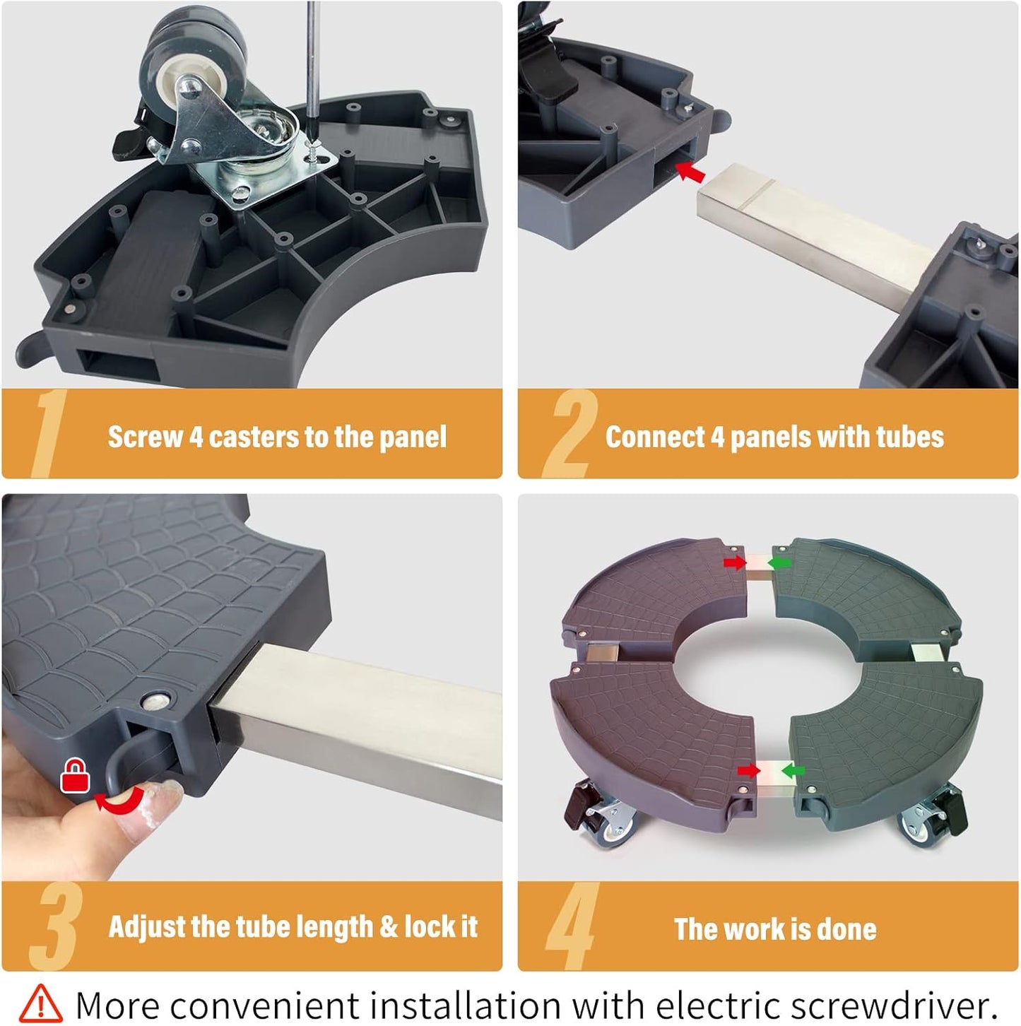 2 Pack Rolling Plant Stand with Wheels,15-21’’Adjustable Heavy Duty Plant Caddy with Wheels for Indoor Outdoor Planter Dolly Lockable