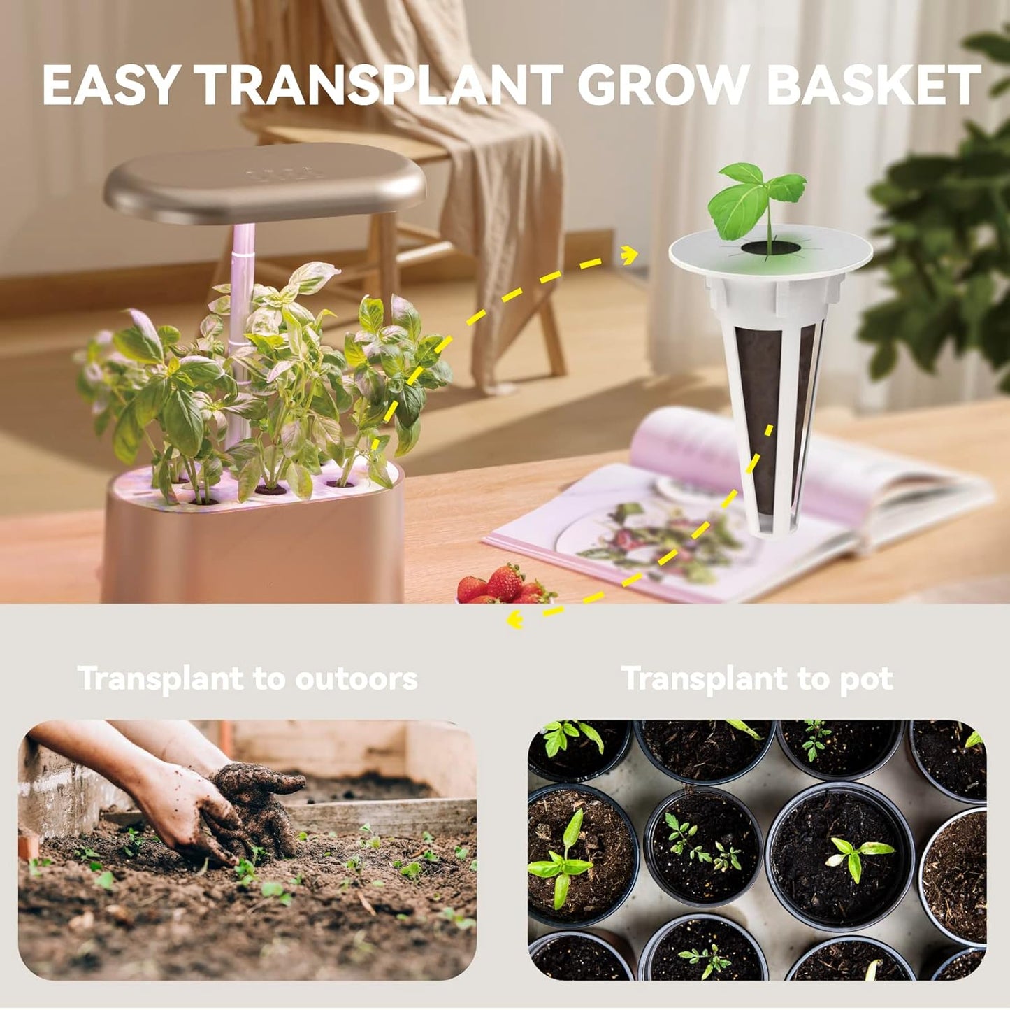 inbloom Hydroponic Seed Pod Kits, Replacement Grow Baskets 20pcs, Grow Labels 48pcs, Grow Domes 20pc