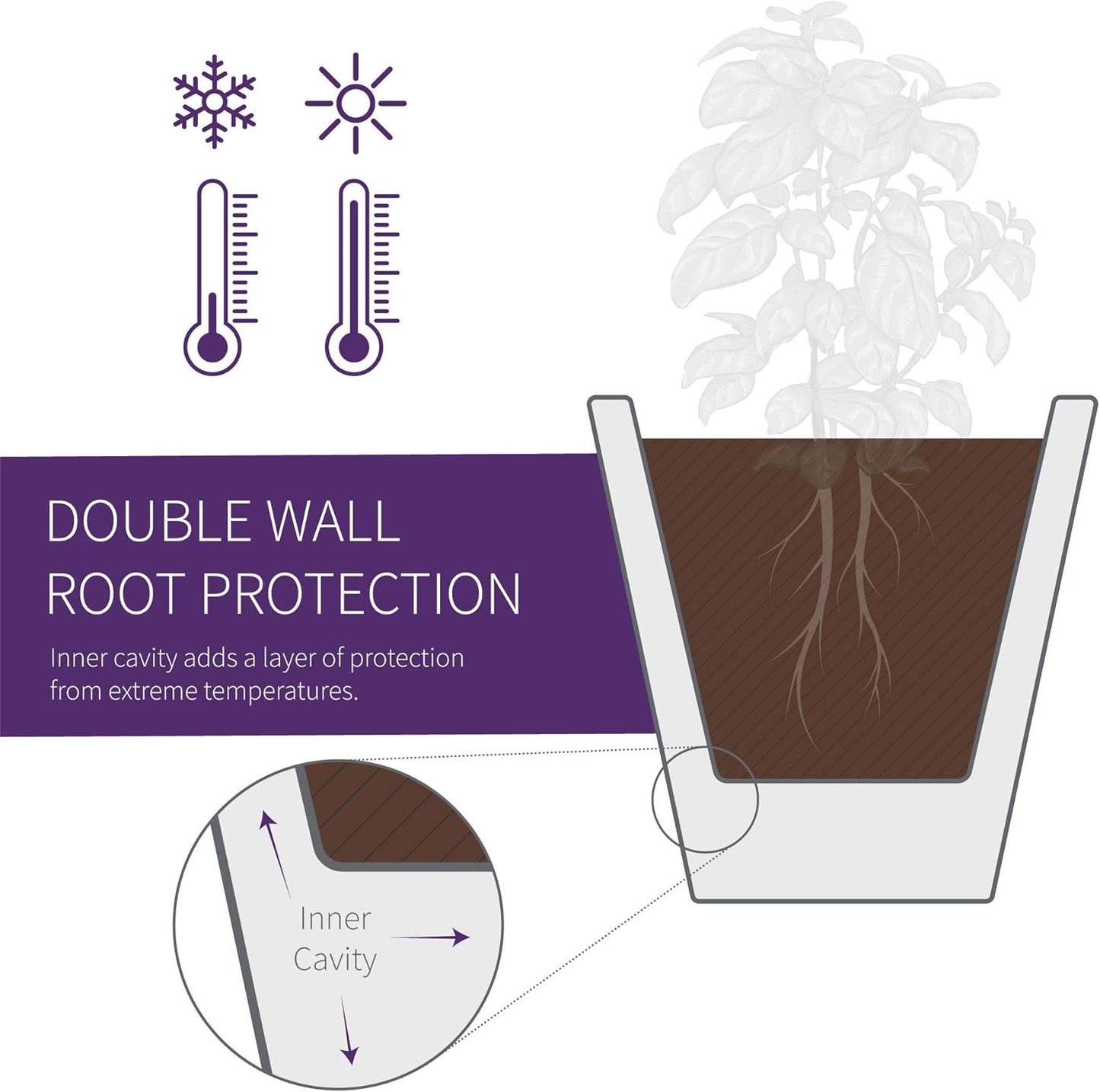 Crescent Garden Madison Planter– Weather-Resistant, Double Walled Indoor/Outdoor Plant Pot with Drain Hole – Extra Large Commercial Size Pot, 34-Inch (Mocha)